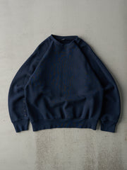 Vintage 90s Navy Blue Blank Crewneck (M/L)