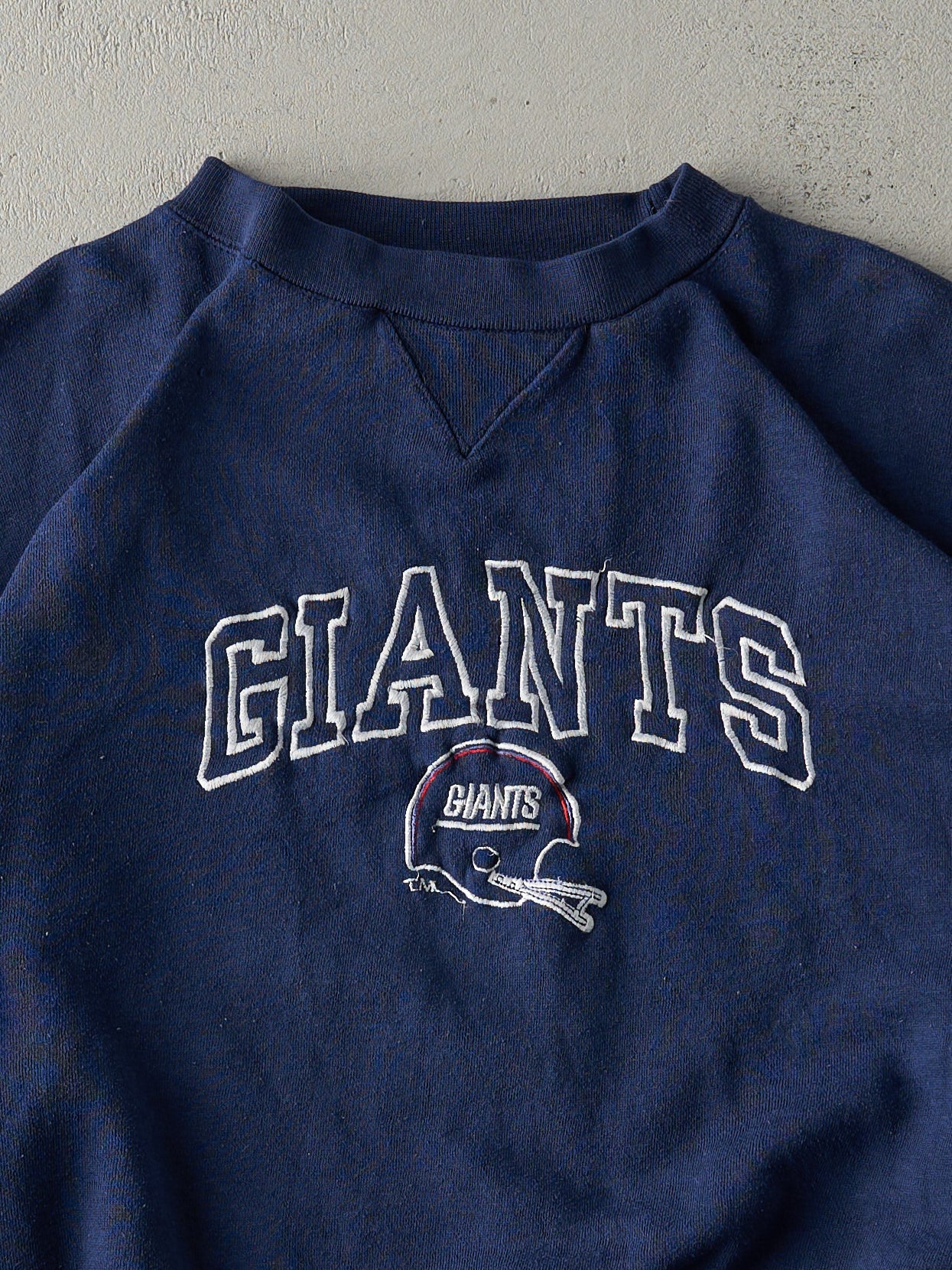 Vintage 90s Navy Blue Embroidered New York Giants Crewneck (L)