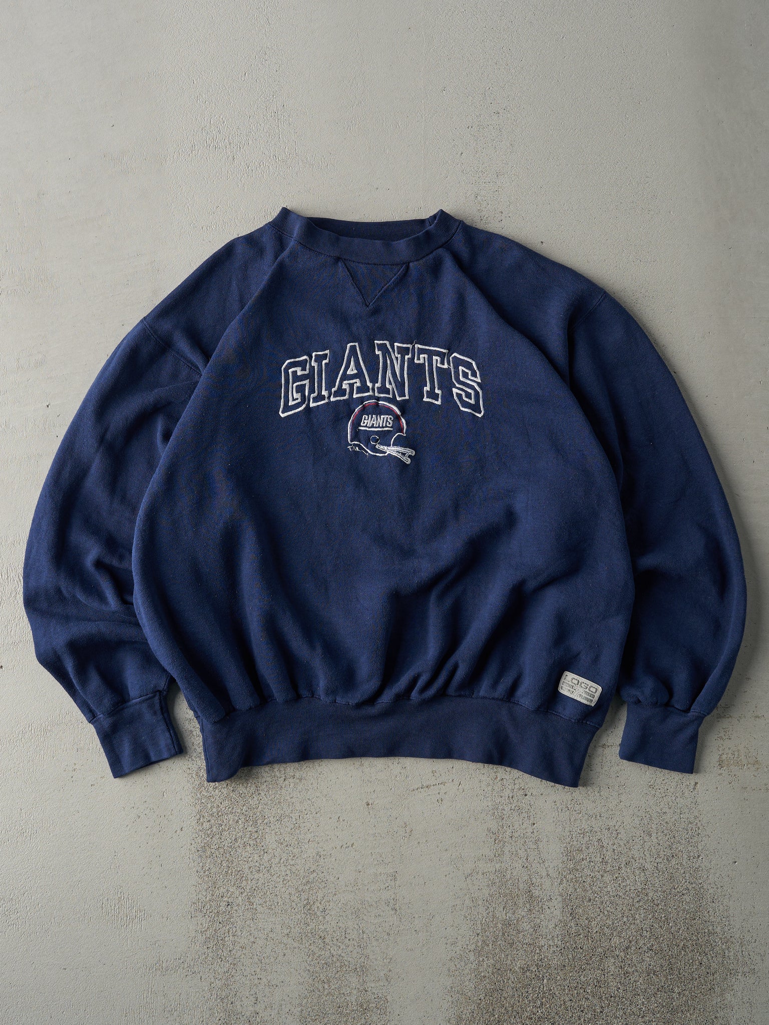 Vintage 90s Navy Blue Embroidered New York Giants Crewneck (L)