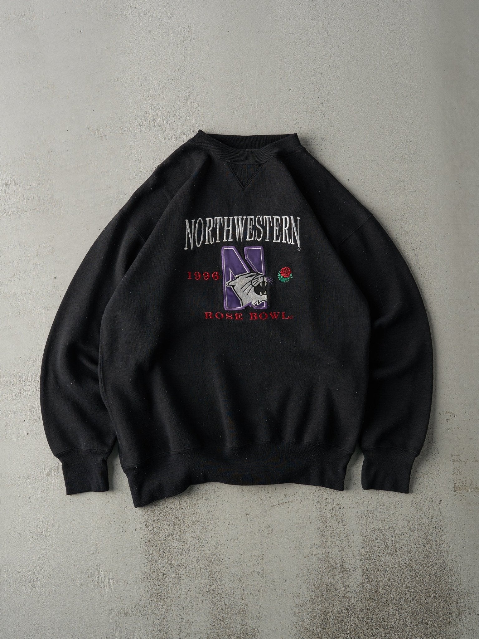 Vintage 96' Black North Western Rose Bowl Crewneck (M/L)