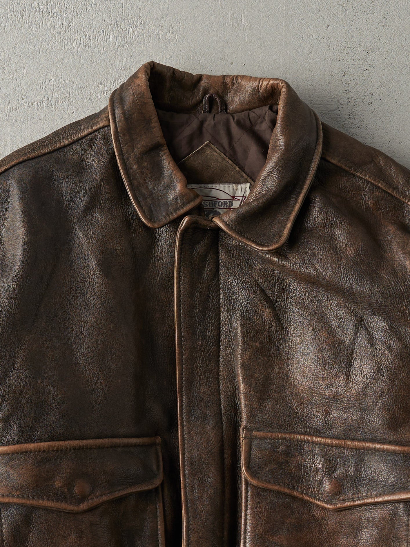 Vintage 80s Dark Brown John Ashford Leather Jacket (M)