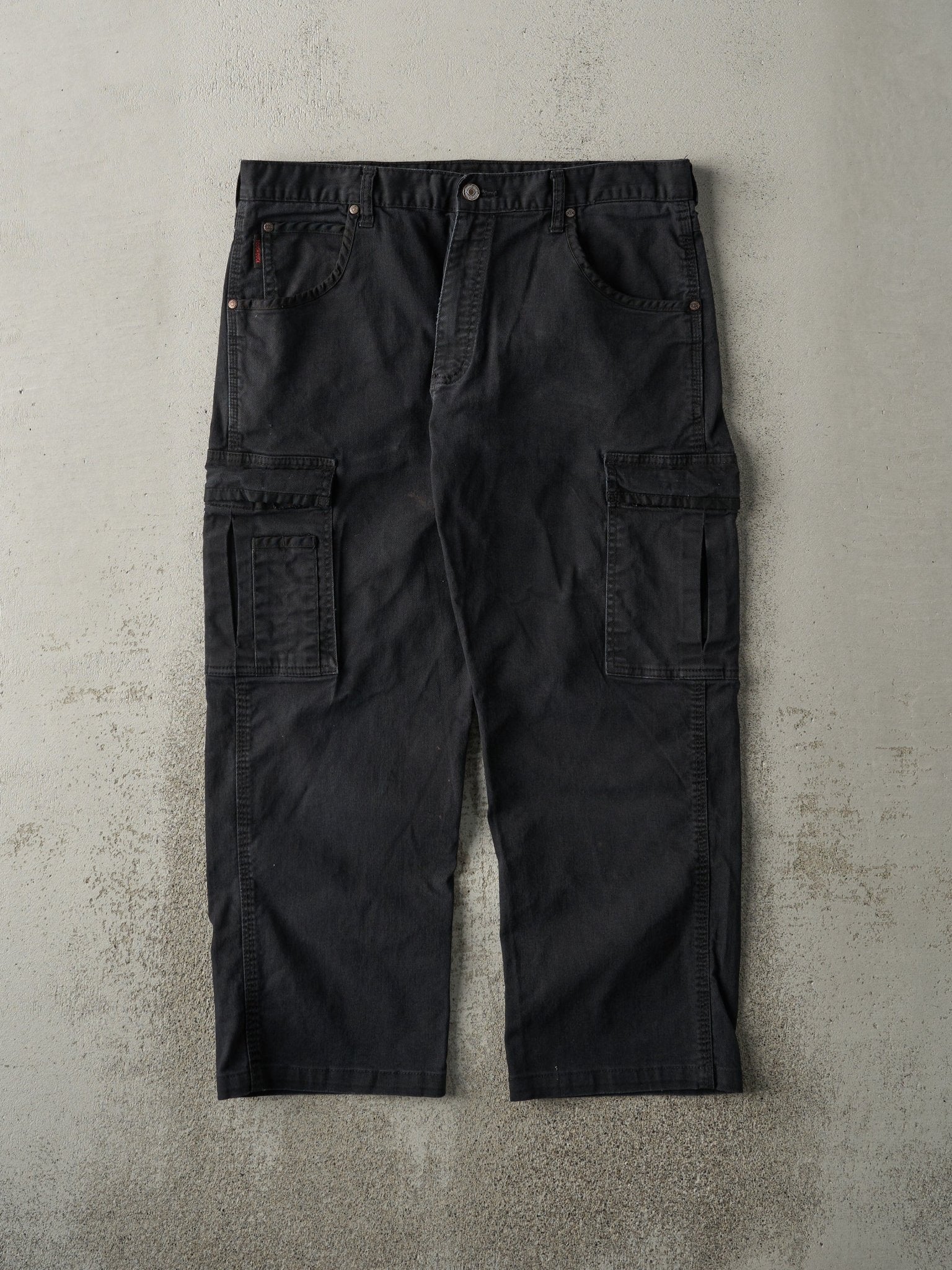 Vintage 90s Black Tough Duck Cargo Work Pants (35.5x26)