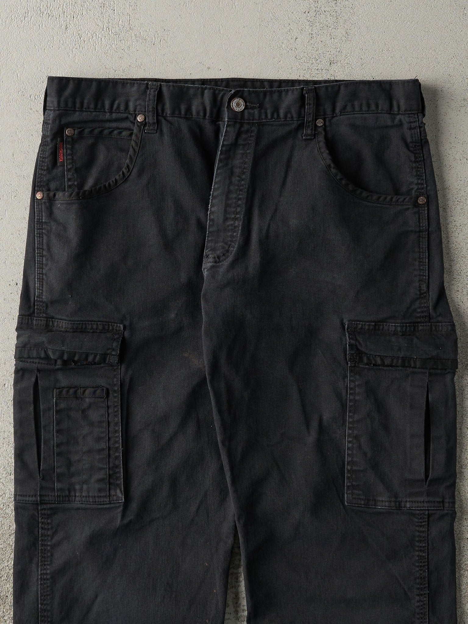 Vintage 90s Black Tough Duck Cargo Work Pants (35.5x26)