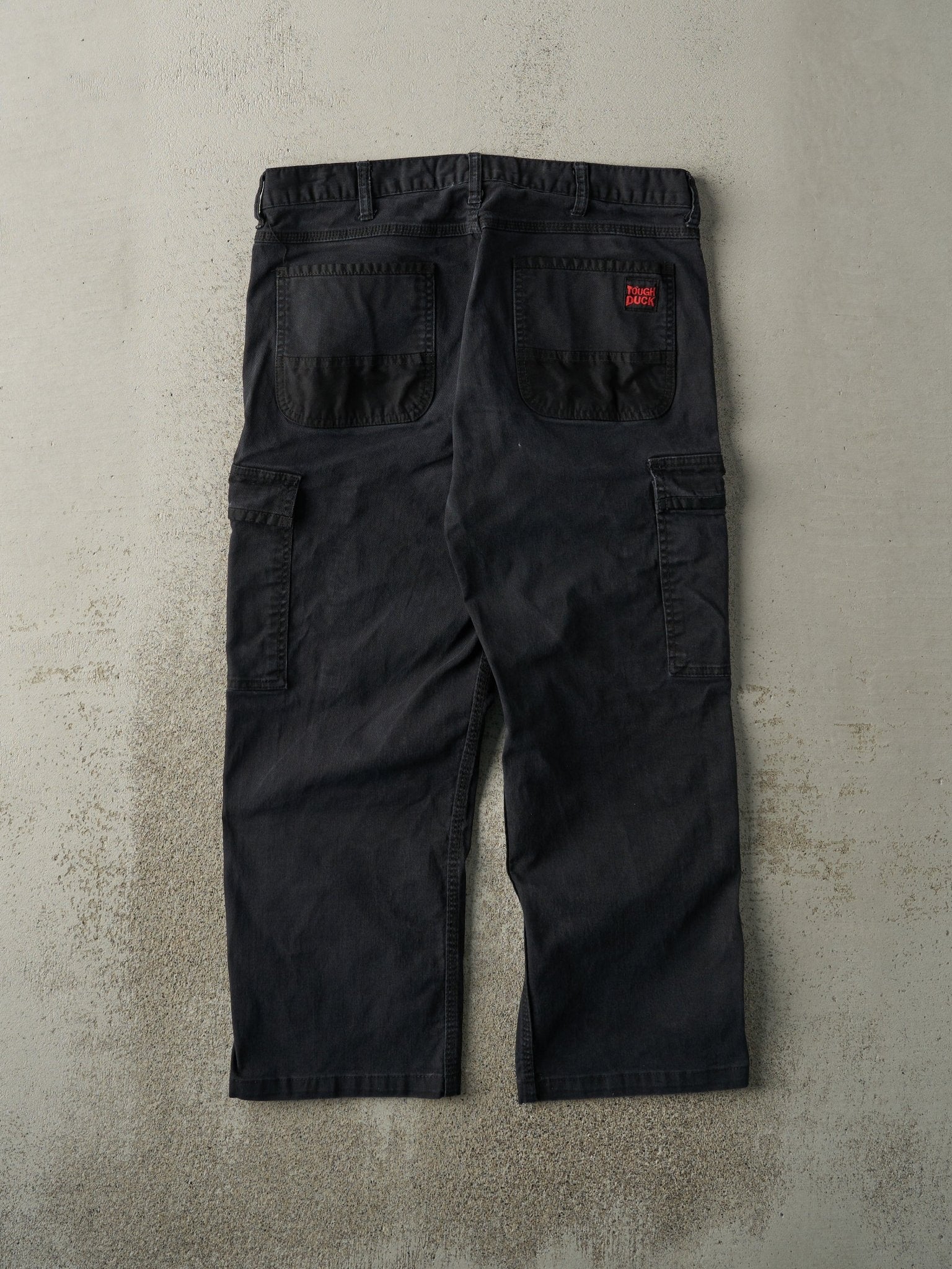 Vintage 90s Black Tough Duck Cargo Work Pants (35.5x26)