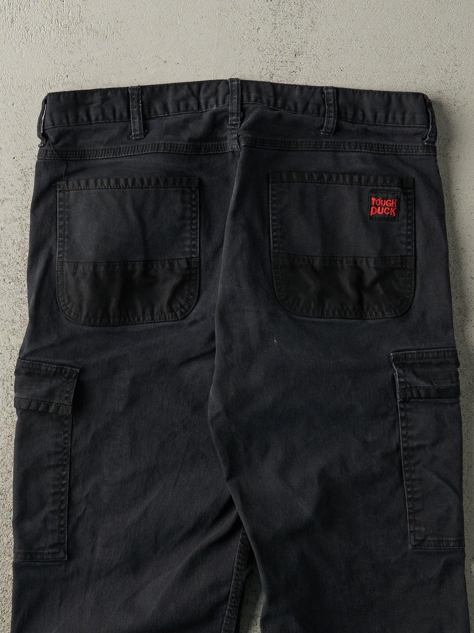 Vintage 90s Black Tough Duck Cargo Work Pants (35.5x26)