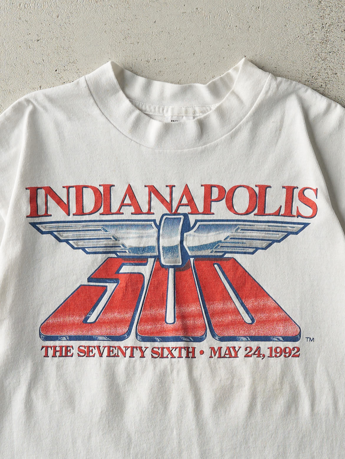 Vintage 92' White Indianapolis 500 Single Stitch Tee (M)