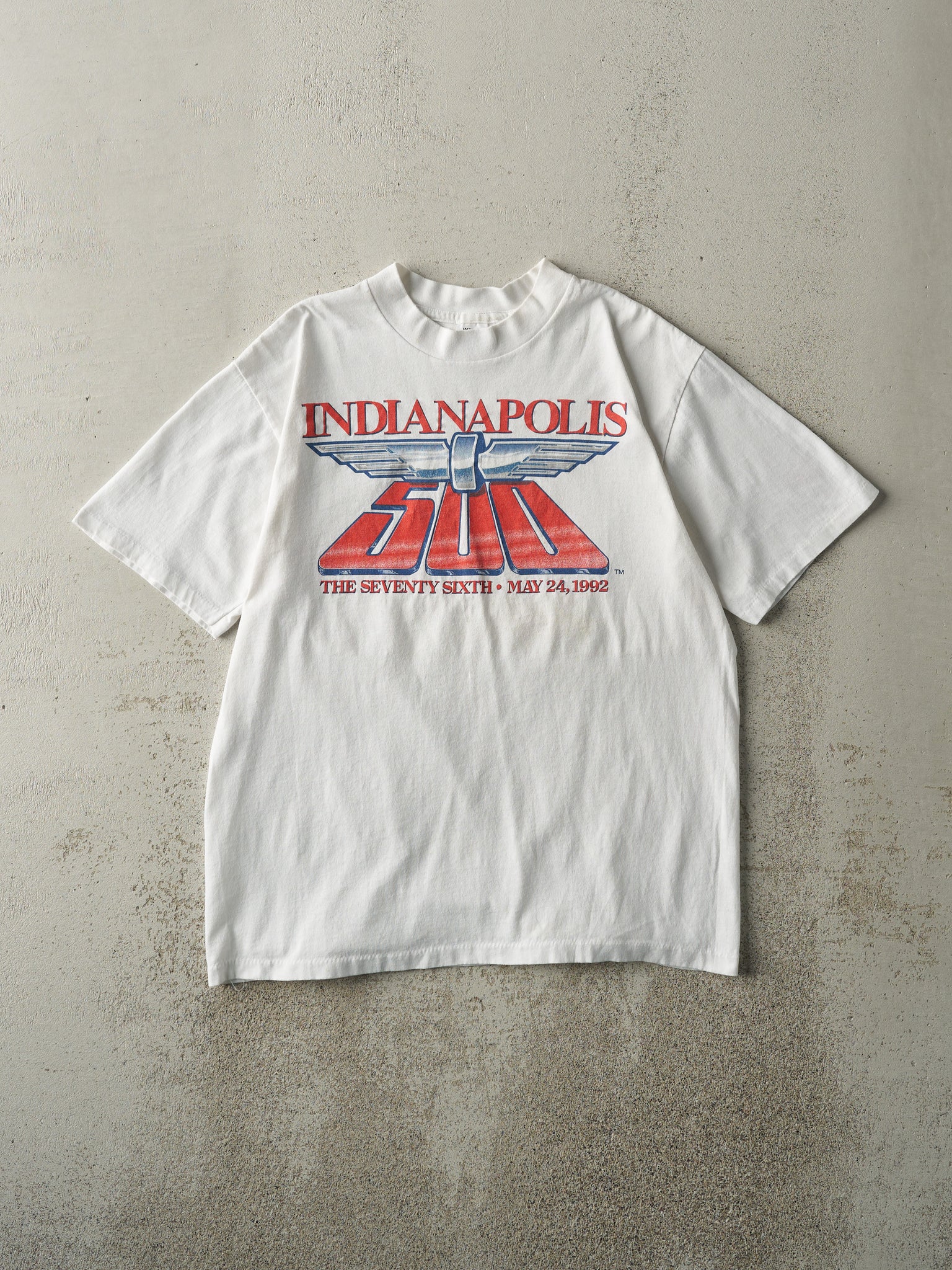 Vintage 92' White Indianapolis 500 Single Stitch Tee (M)