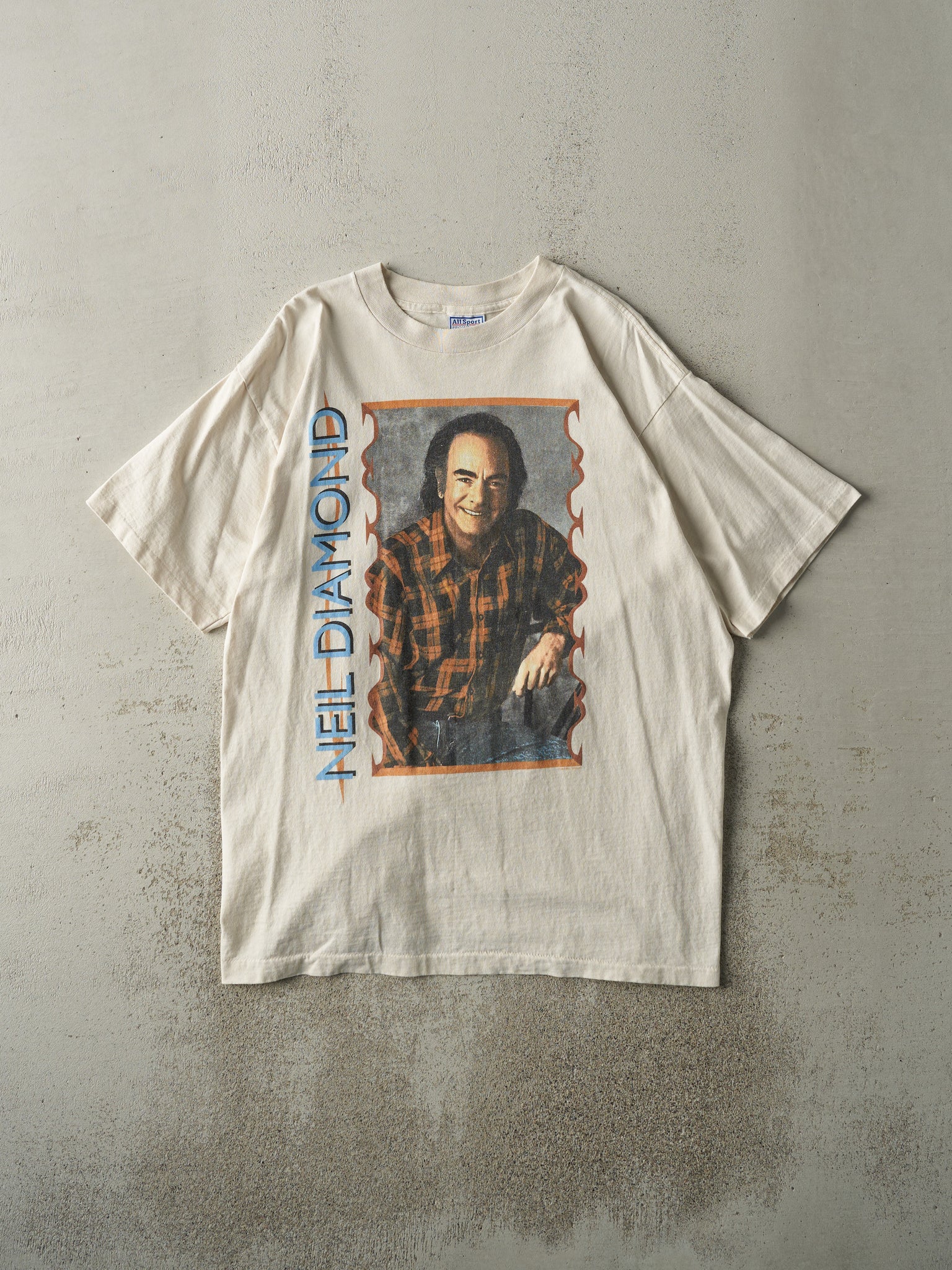 Vintage 96' Beige Neil Diamond "I Am I Said" Single Stitch Tee (L/XL)