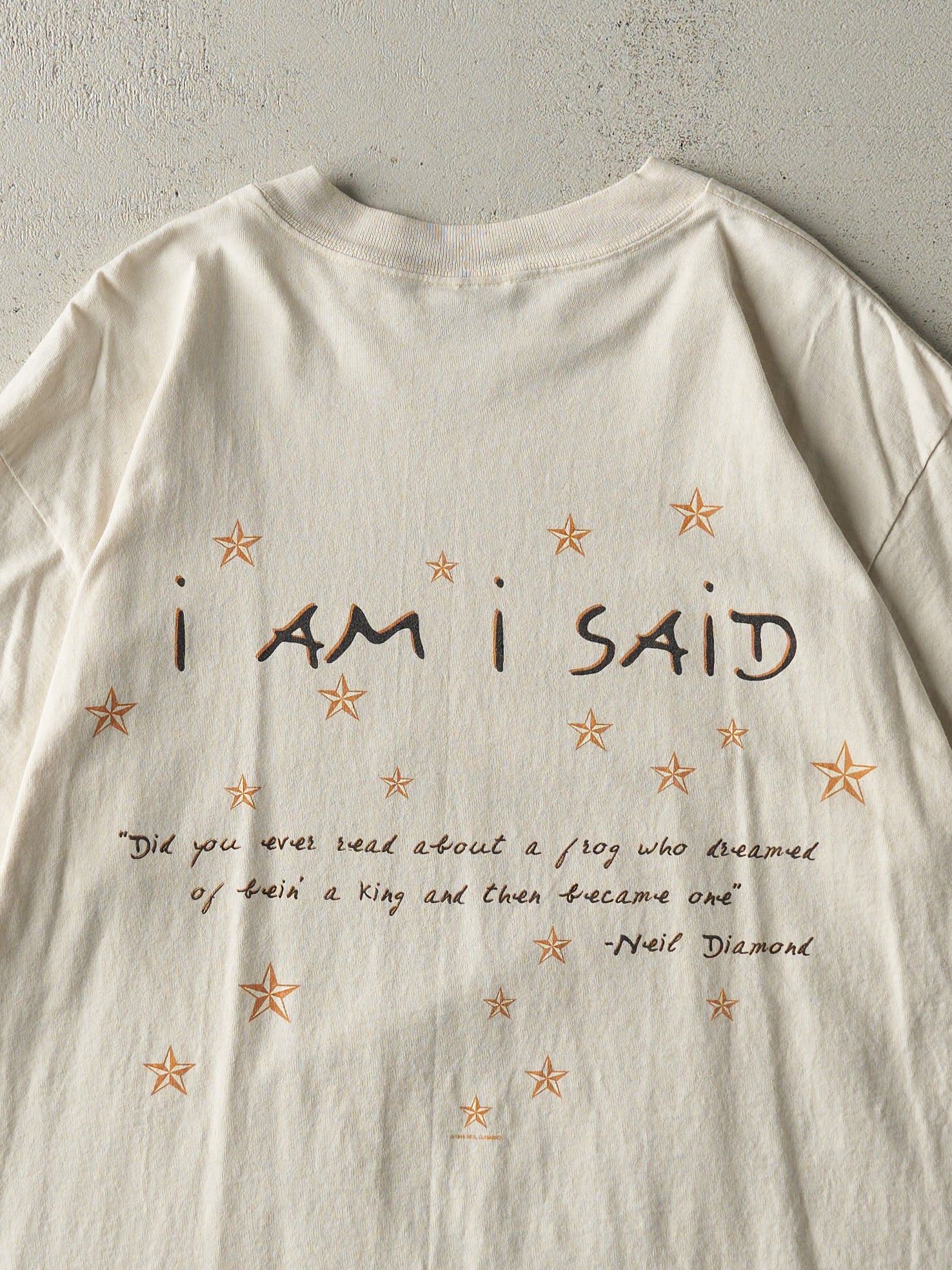 Vintage 96' Beige Neil Diamond "I Am I Said" Single Stitch Tee (L/XL)