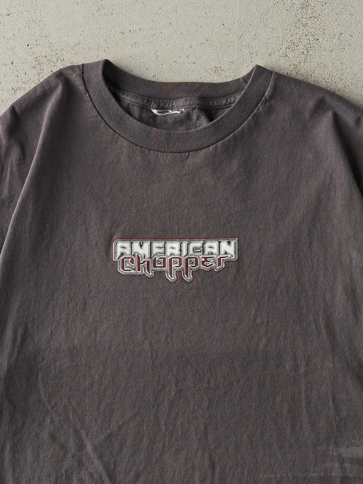 Vintage Y2K Charcoal Grey American Chopper Tee (M)