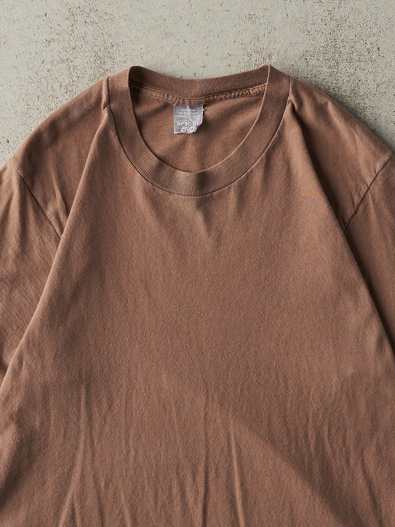 Vintage 90s Brown Blank Single Stitch Tee (S/M)