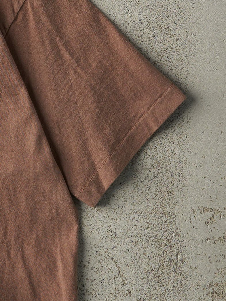 Vintage 90s Brown Blank Single Stitch Tee (S/M)