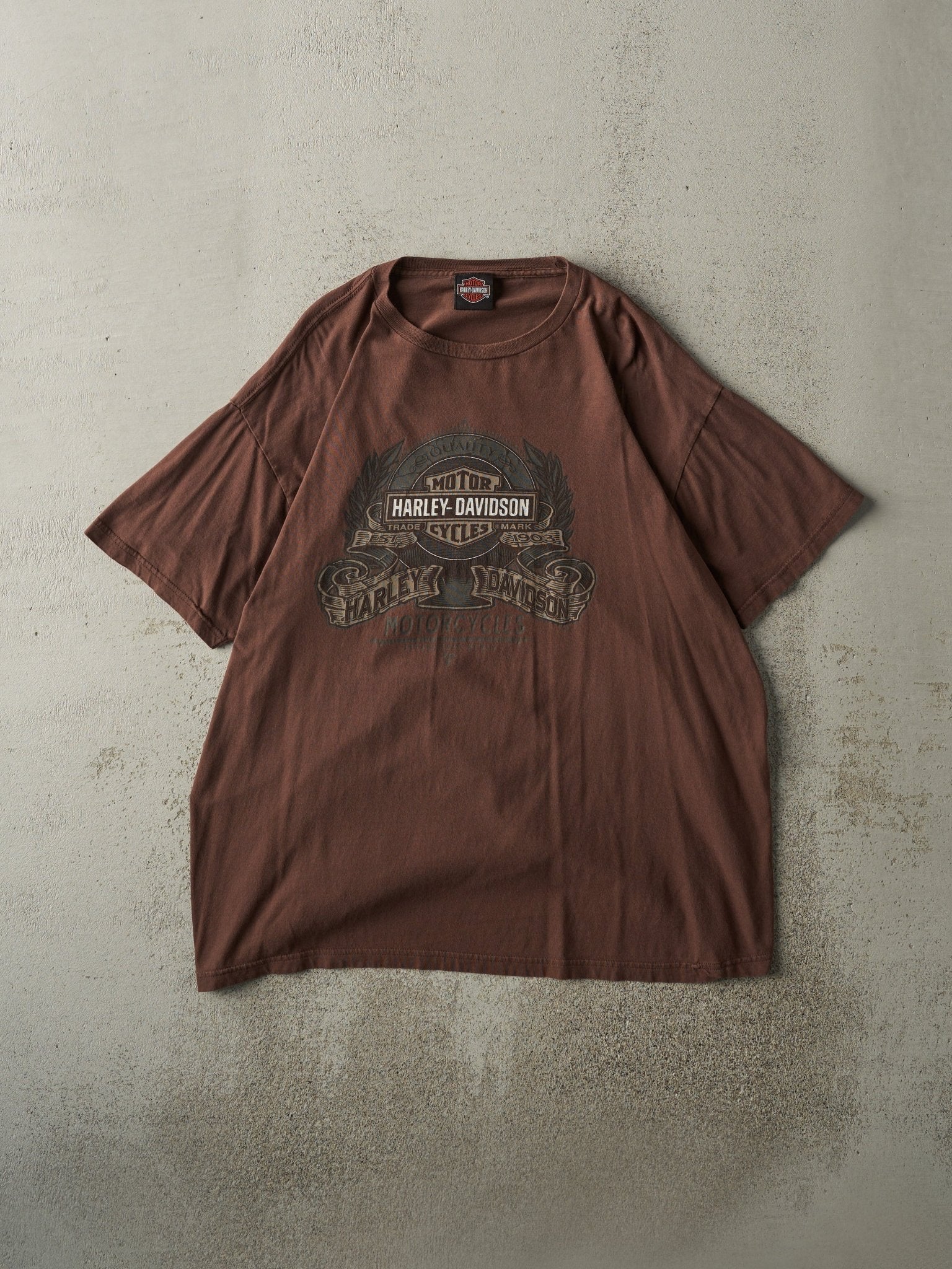 14' Brown Burlington IA Harley Davidson Tee (L)