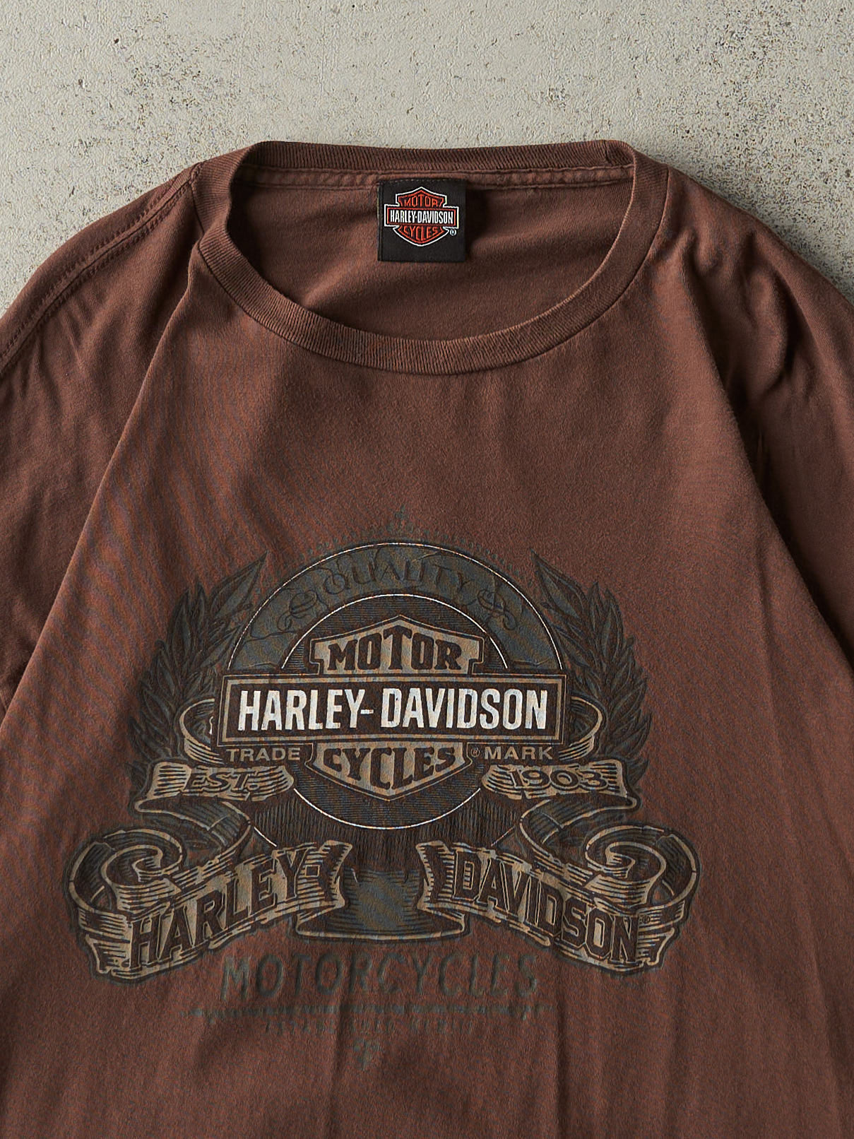 14' Brown Burlington IA Harley Davidson Tee (L)