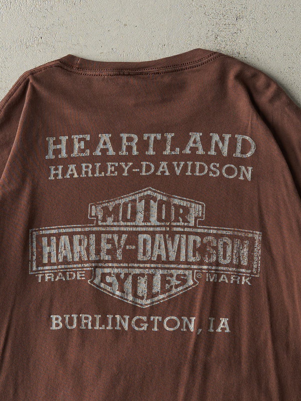 14' Brown Burlington IA Harley Davidson Tee (L)