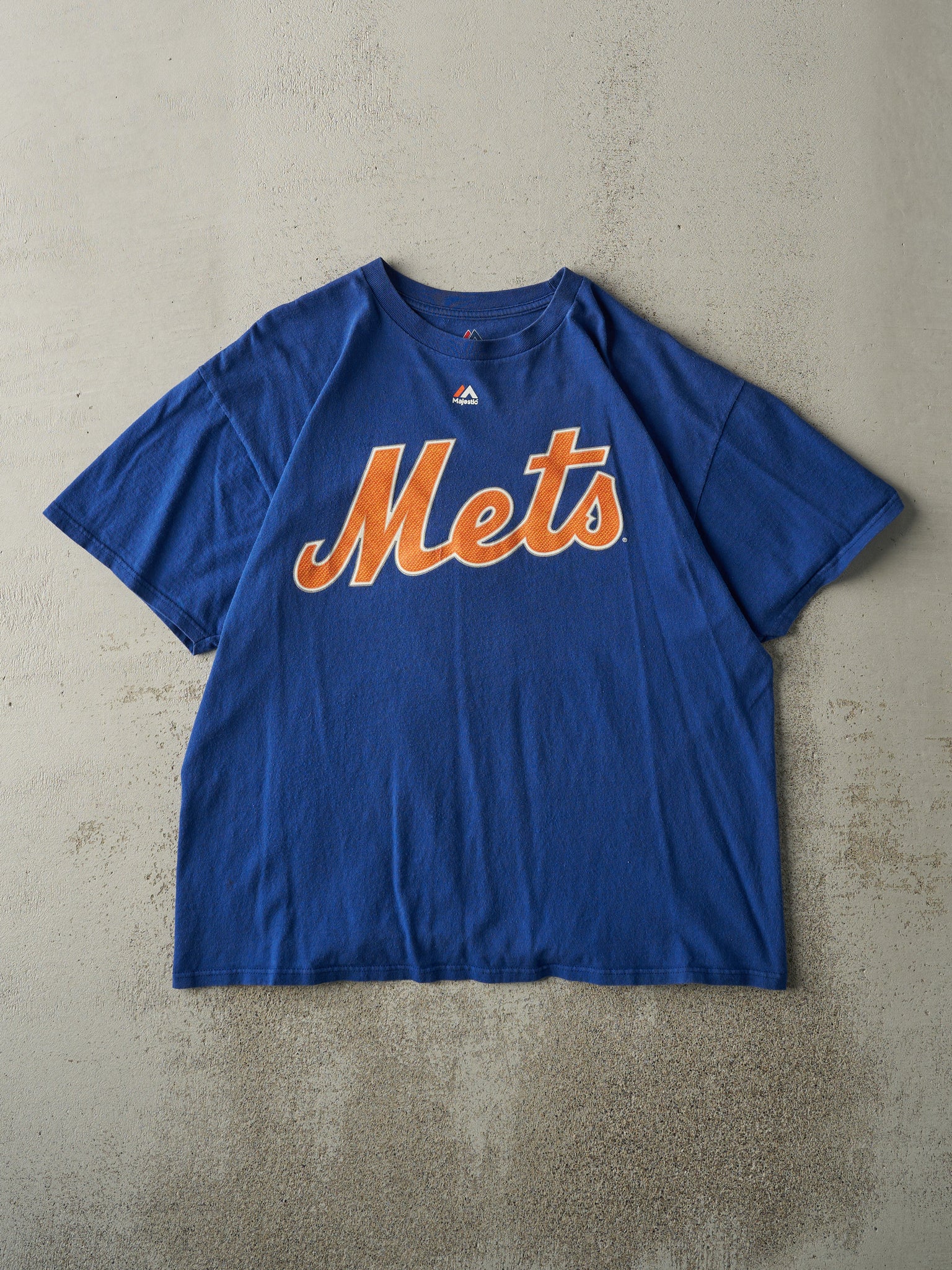 Vintage Y2K Blue New York Mets #3 Curtis Granderson Player Tee (L)