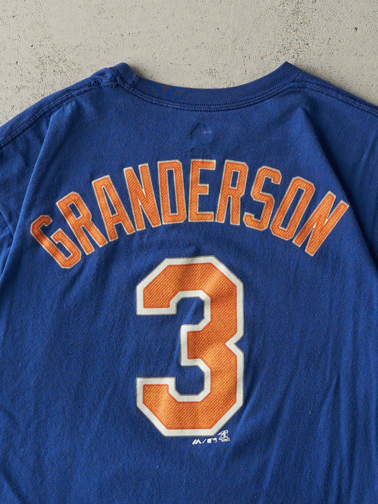 Vintage Y2K Blue New York Mets #3 Curtis Granderson Player Tee (L)