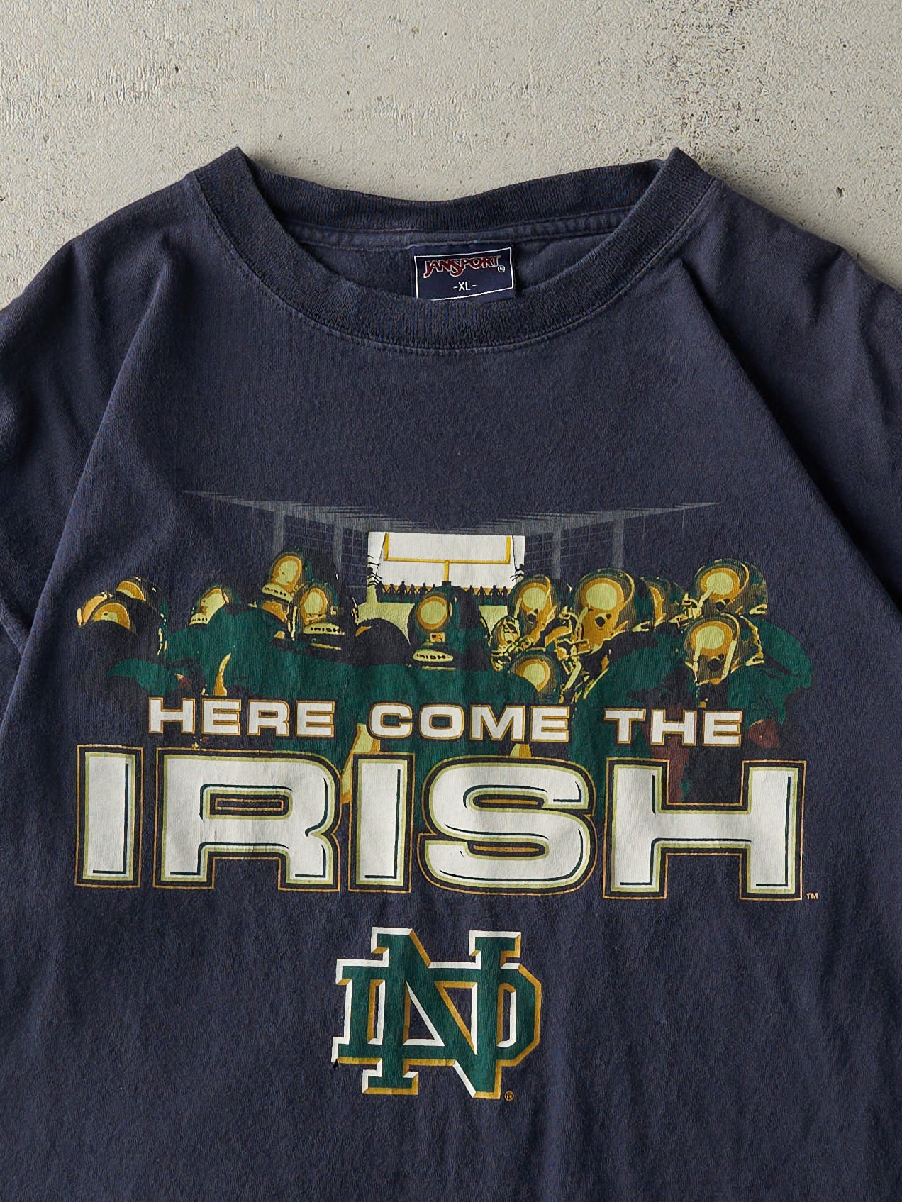 Vintage 90s Navy Blue Notre Dame Fighting Irish Tee (L)