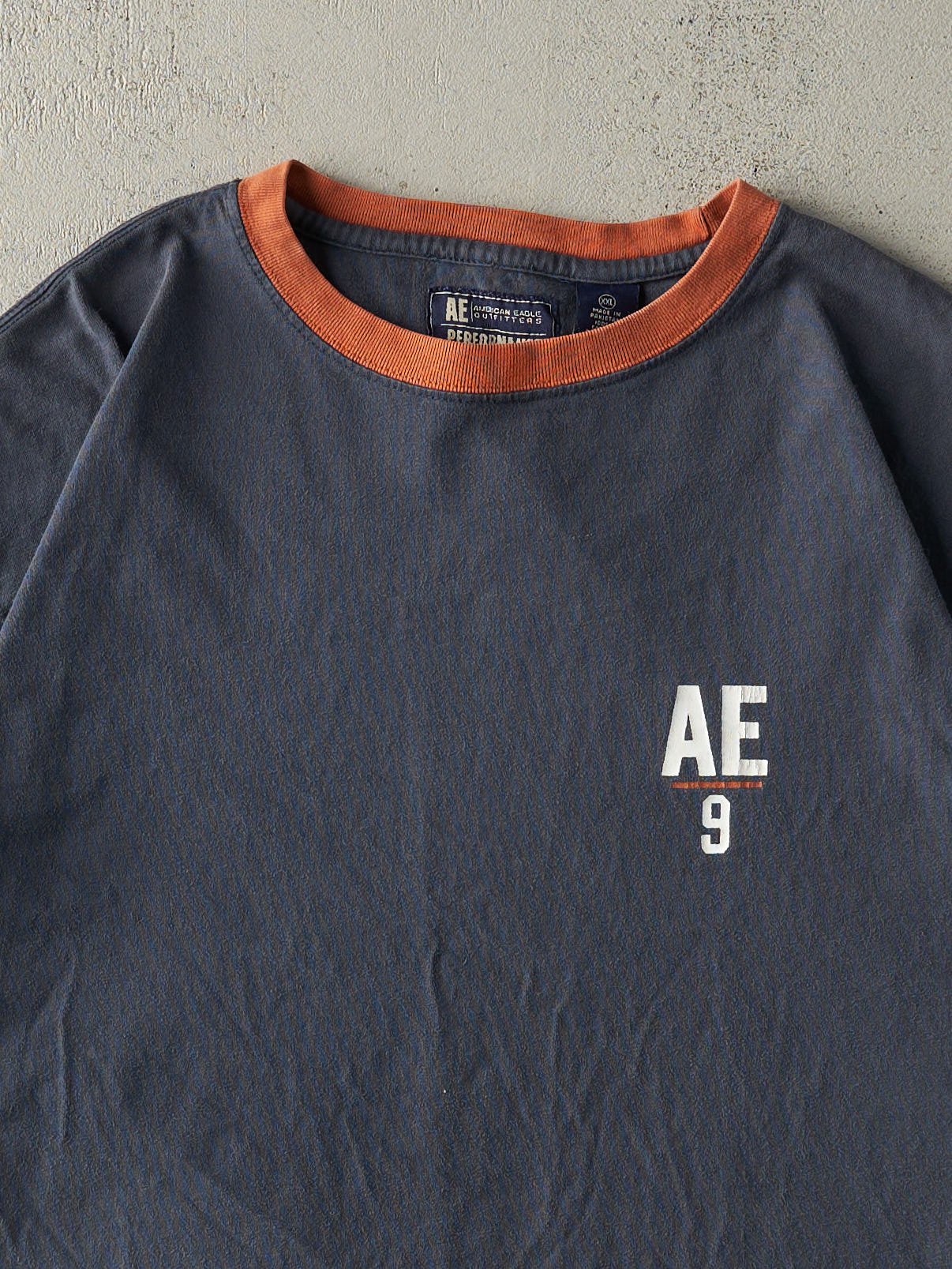 Vintage Y2K Navy Blue & Orange American Eagle Tee (XXL/XXXL)