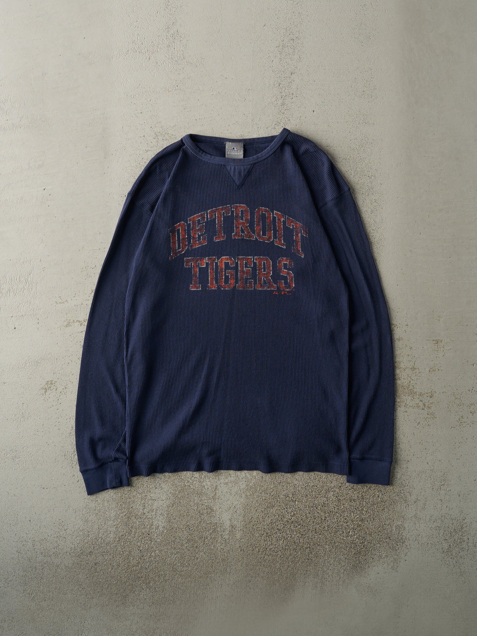 Vintage 08' Navy Blue Detroit Tigers Thermal Long Sleeve (M)