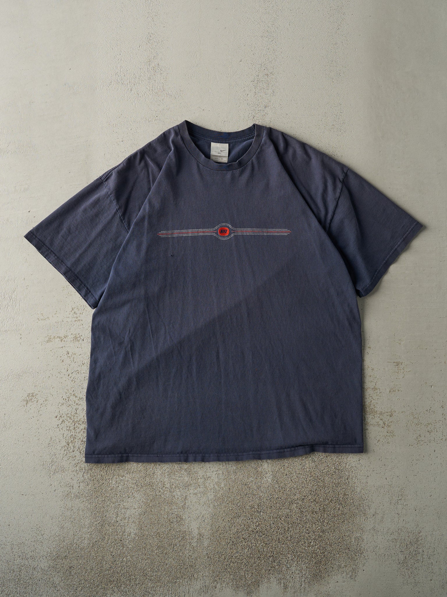 Vintage Y2K Navy Blue Embroidered Nike Tee (XL)