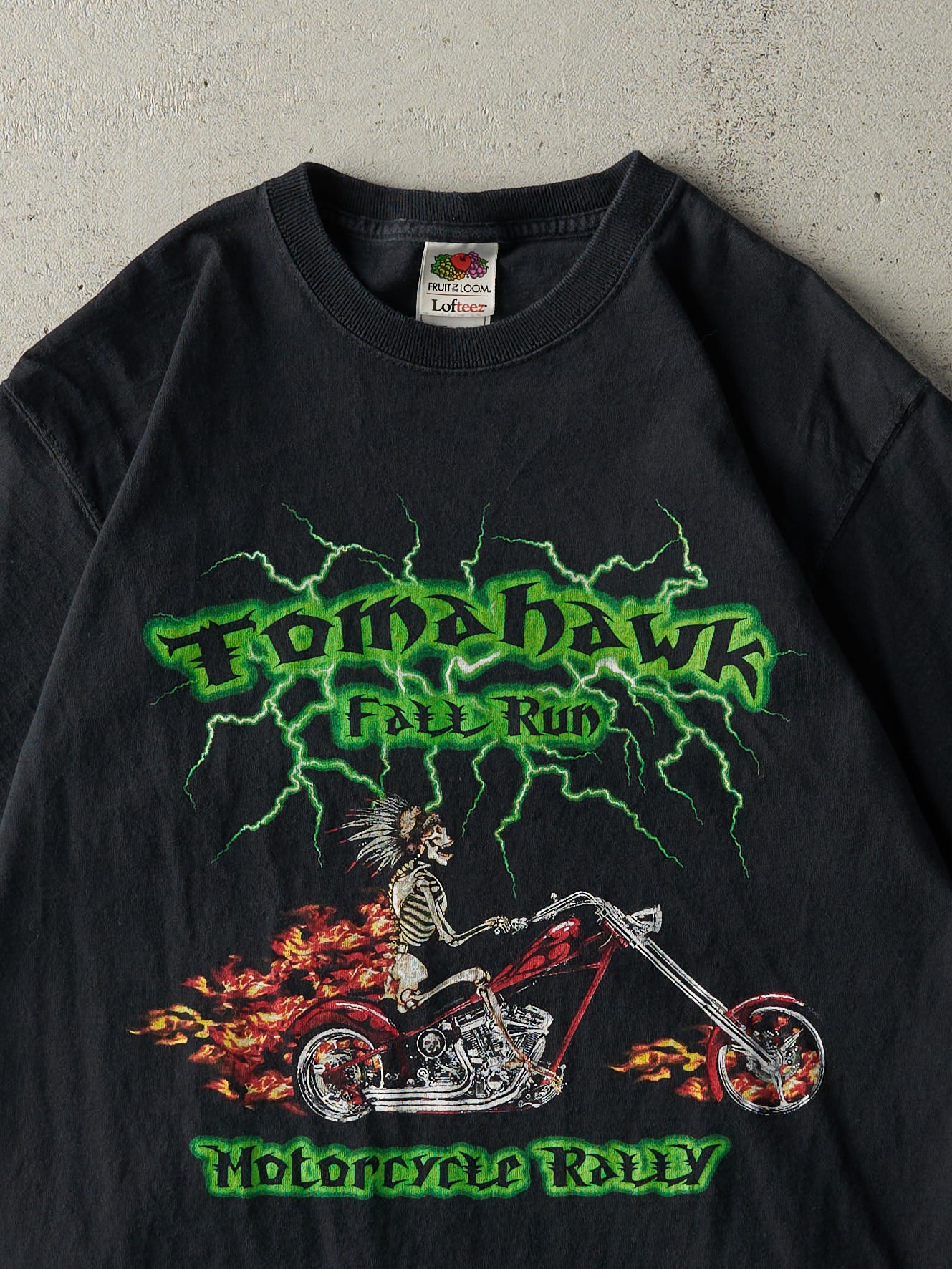 Vintage 05' Black Tomahawk Motorcycle Rally Tee (M)