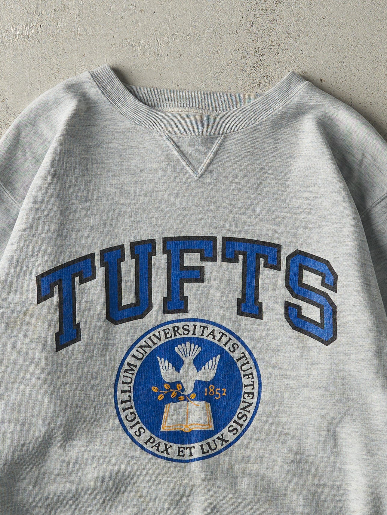 Vintage 90s Heather Grey Tufts University Crewneck (L)