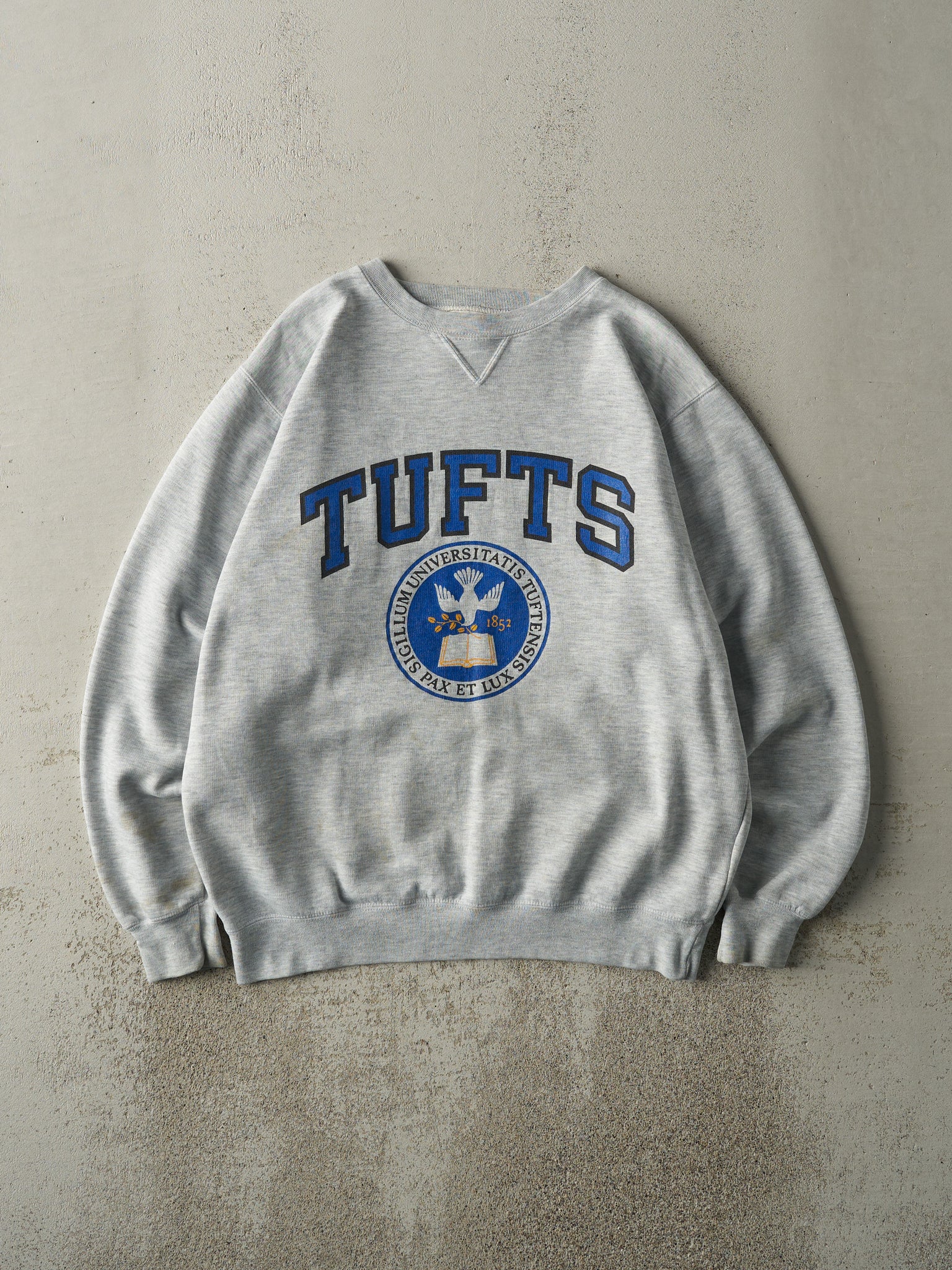 Vintage 90s Heather Grey Tufts University Crewneck (L)