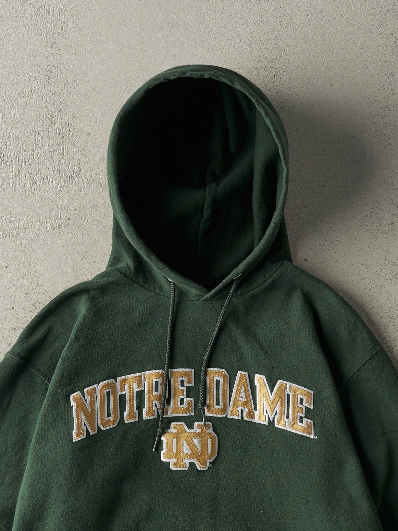 Vintage Y2K Forest Green Champion Notre Dame University Hoodie (M)