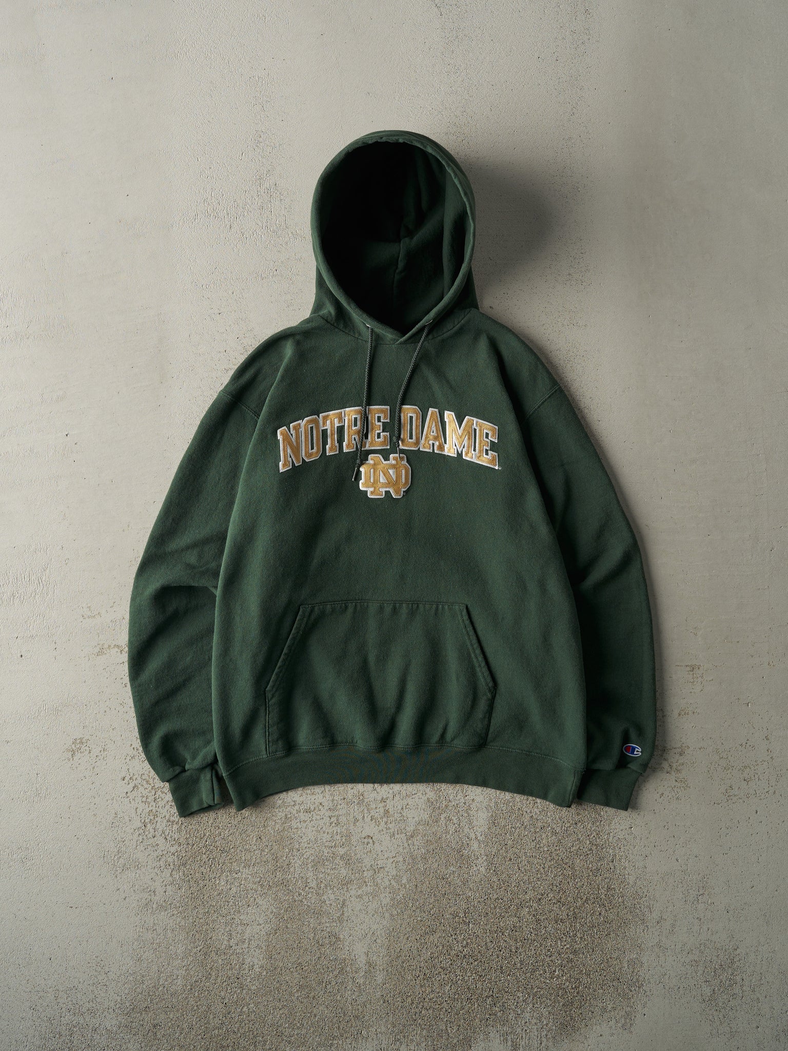 Vintage Y2K Forest Green Champion Notre Dame University Hoodie (M)