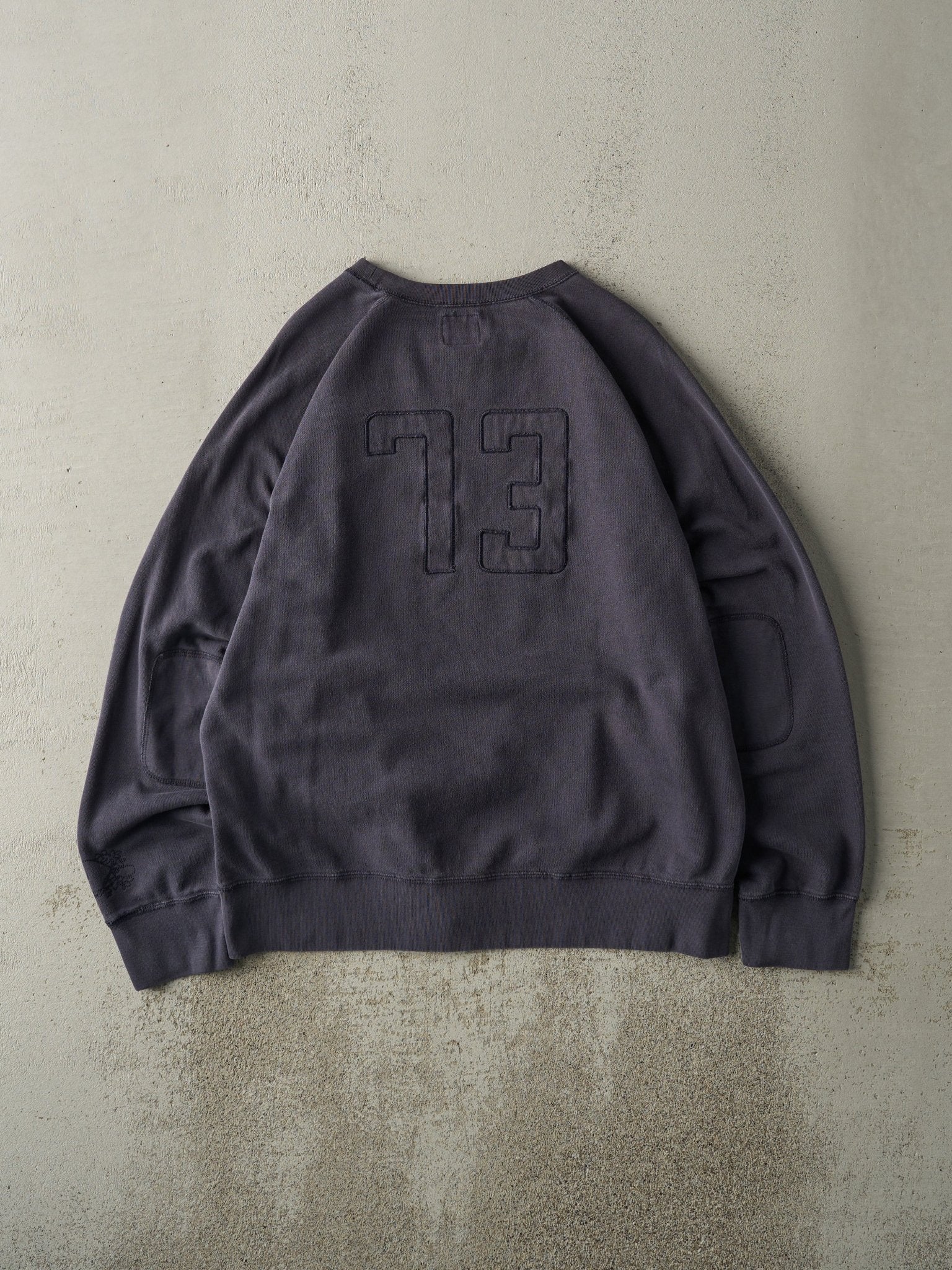 Vintage Y2K Navy Blue Roots Embroidered Boxy Crewneck (L)