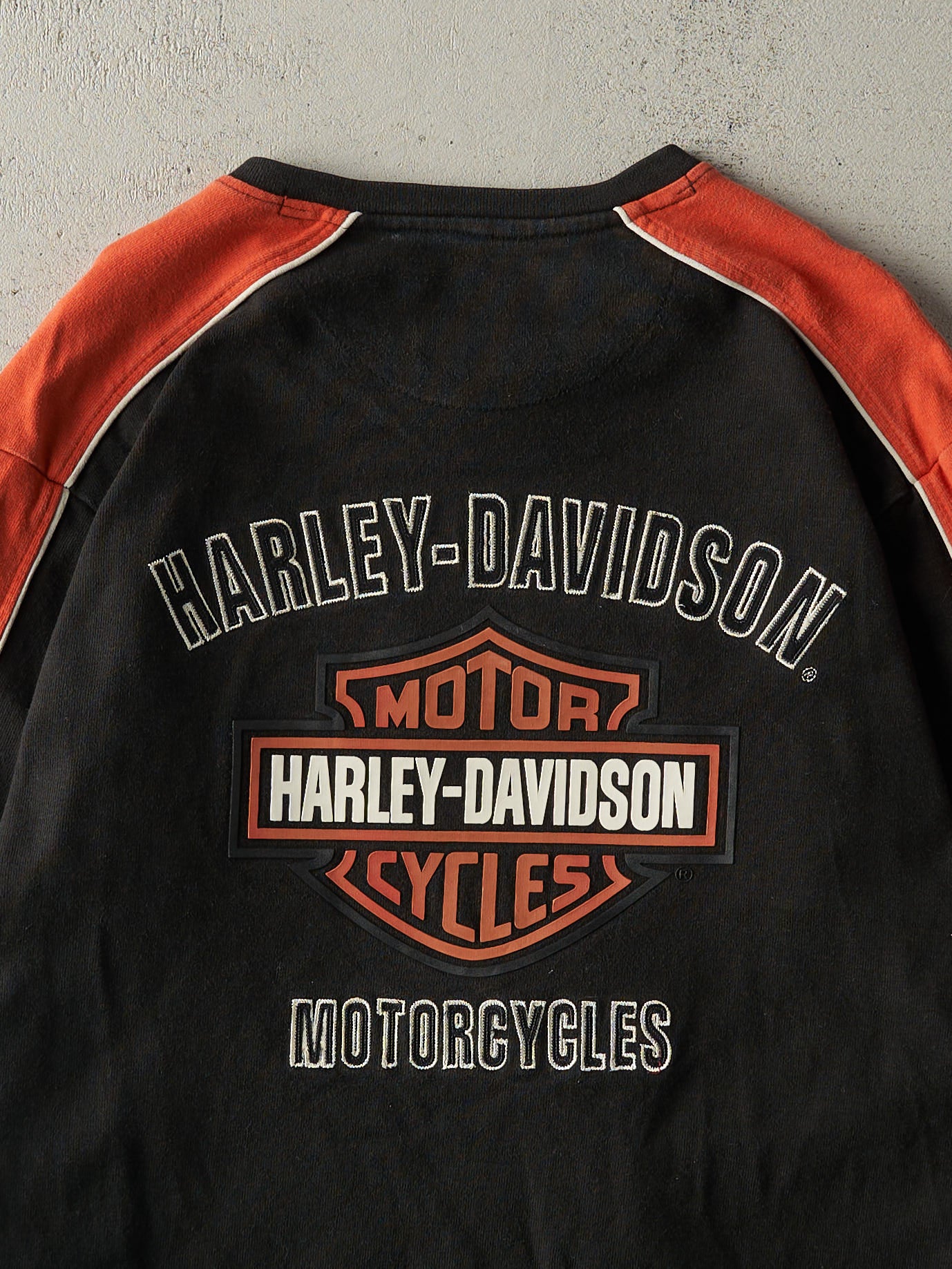 Vintage Y2K Black Embroidered Harley Davidson Long Sleeve (L)