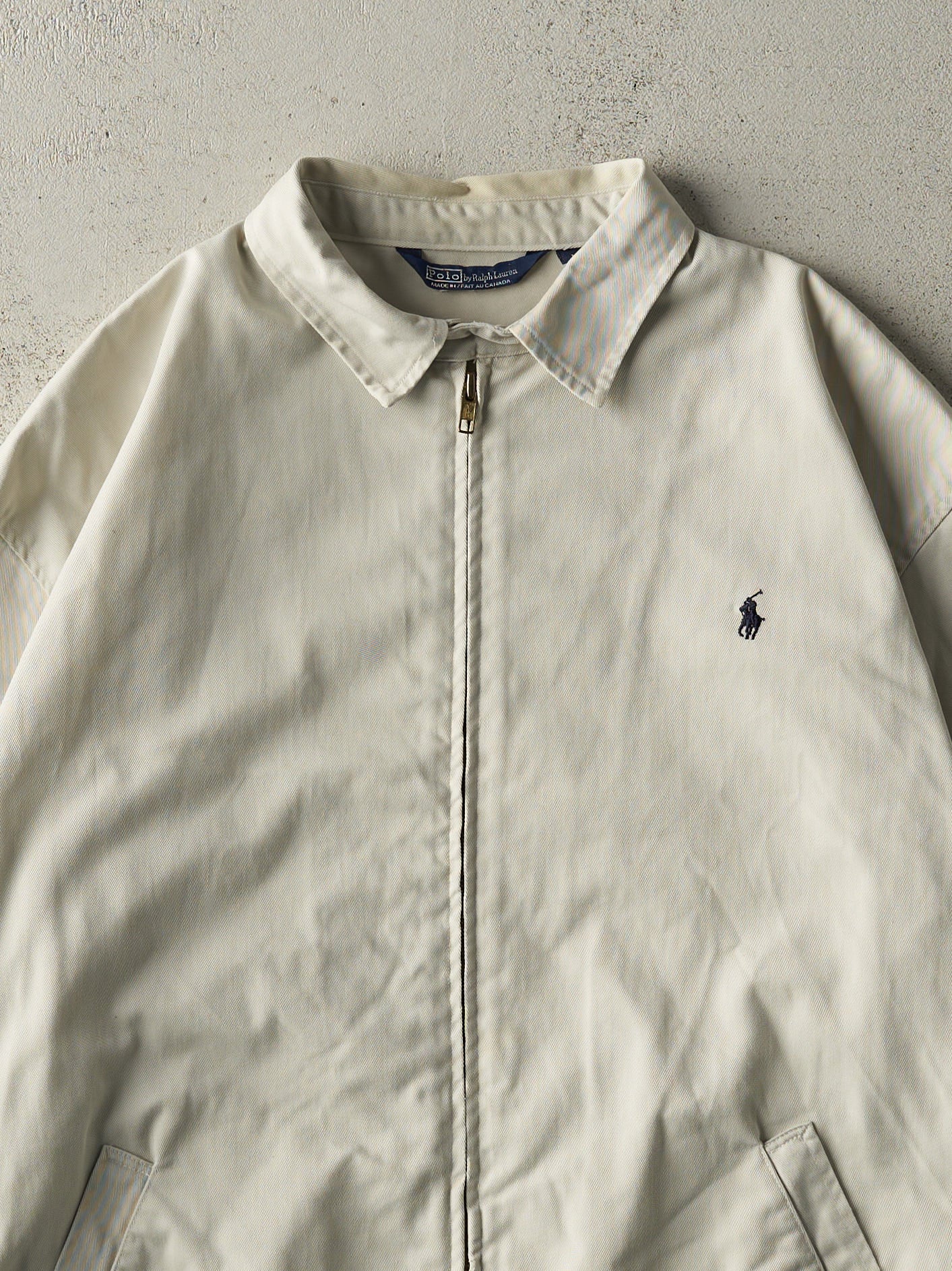 Vintage 90s Beige Polo Harrington Jacket (M/L)