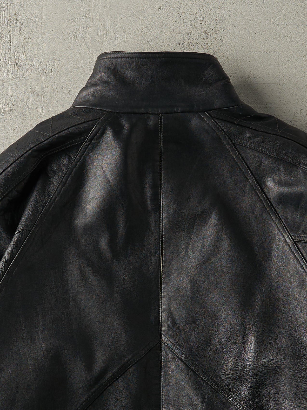 Vintage 90s Black Saxony Leather Jacket (L/XL)