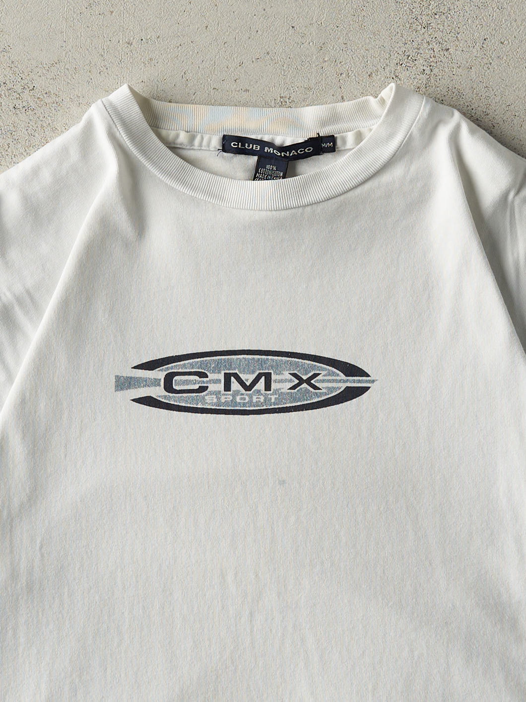 Vintage Y2K White Club Monaco Sport CMX Tee (M)