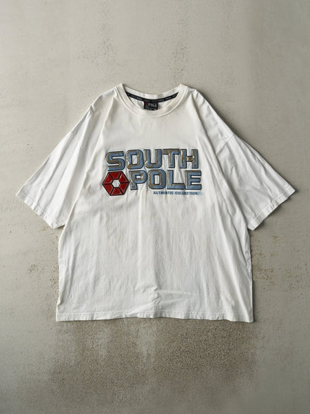 Vintage Y2K White South Pole 3D Plastic Printed Tee (XXL