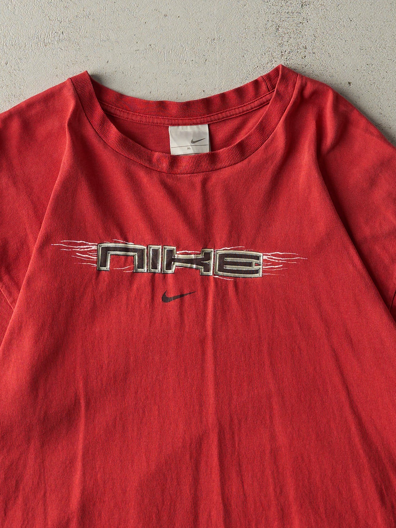 Vintage Y2K Red Nike Logo Tee (L)