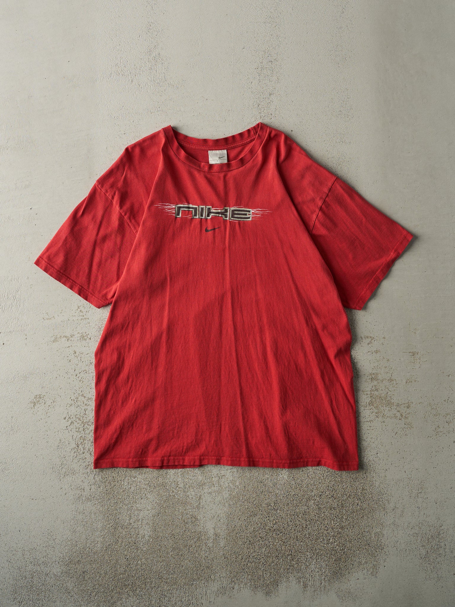 Vintage Y2K Red Nike Logo Tee (L)