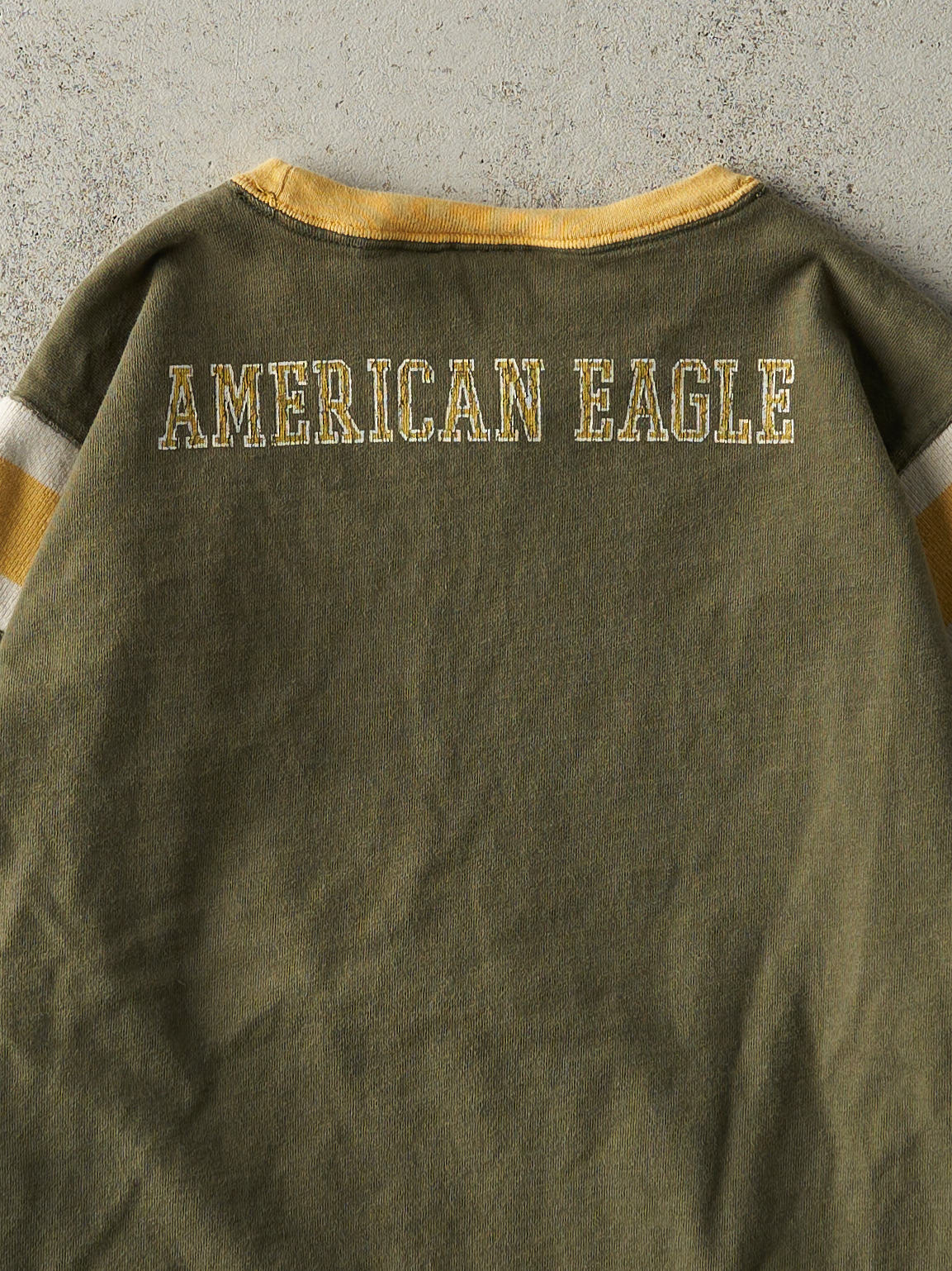 Vintage Y2K Green & Yellow American Eagle Long Sleeve (M)