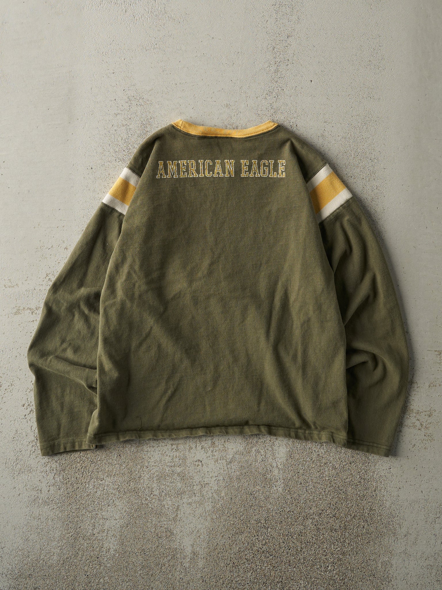 Vintage Y2K Green & Yellow American Eagle Long Sleeve (M)