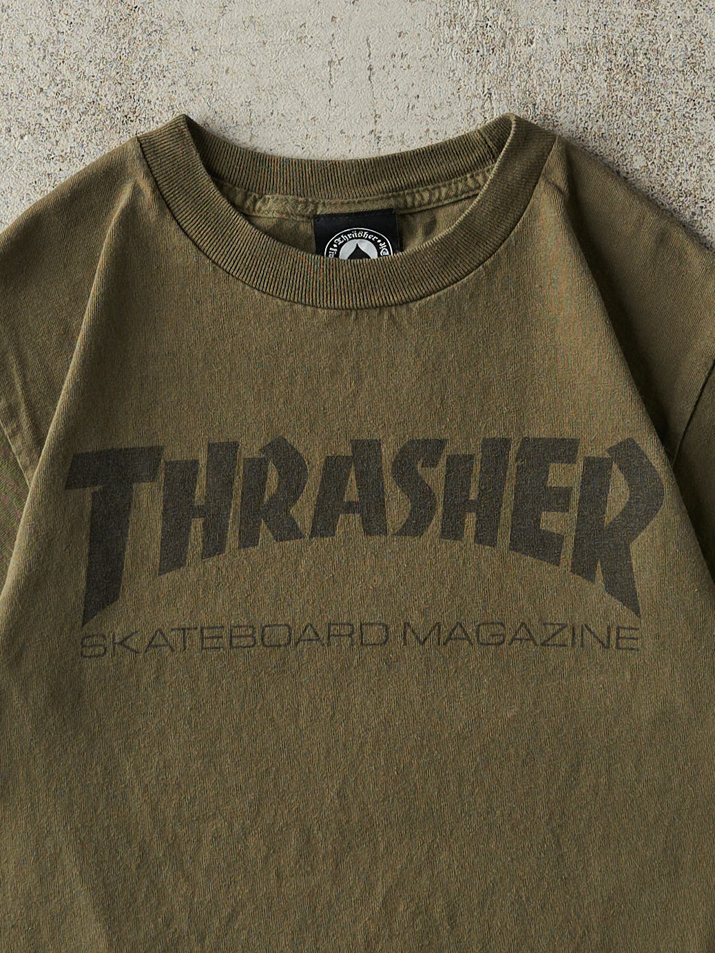 Vintage Y2K Green Thrasher Skateboard Magazine Tee (XS)