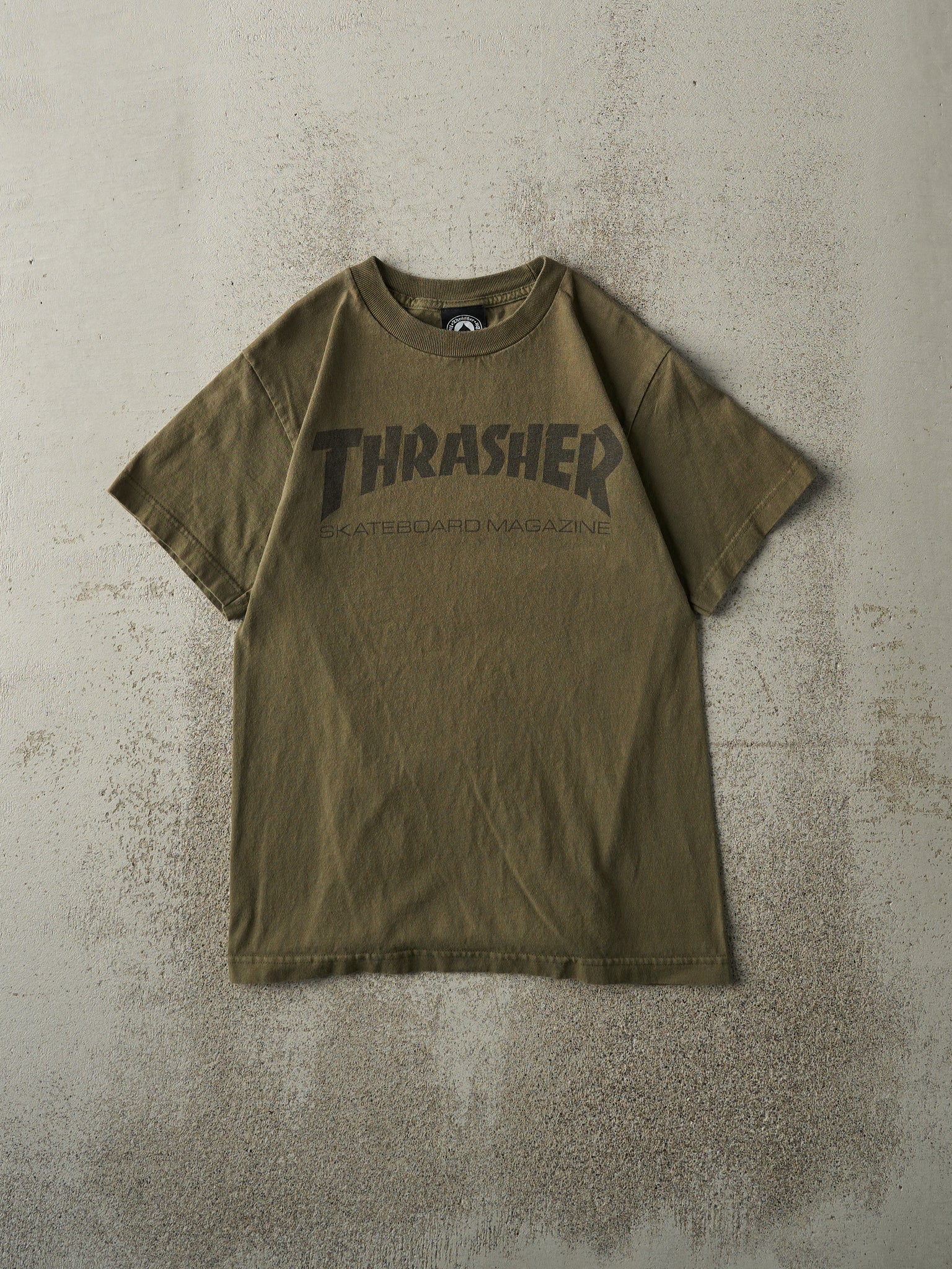 Vintage Y2K Green Thrasher Skateboard Magazine Tee (XS)