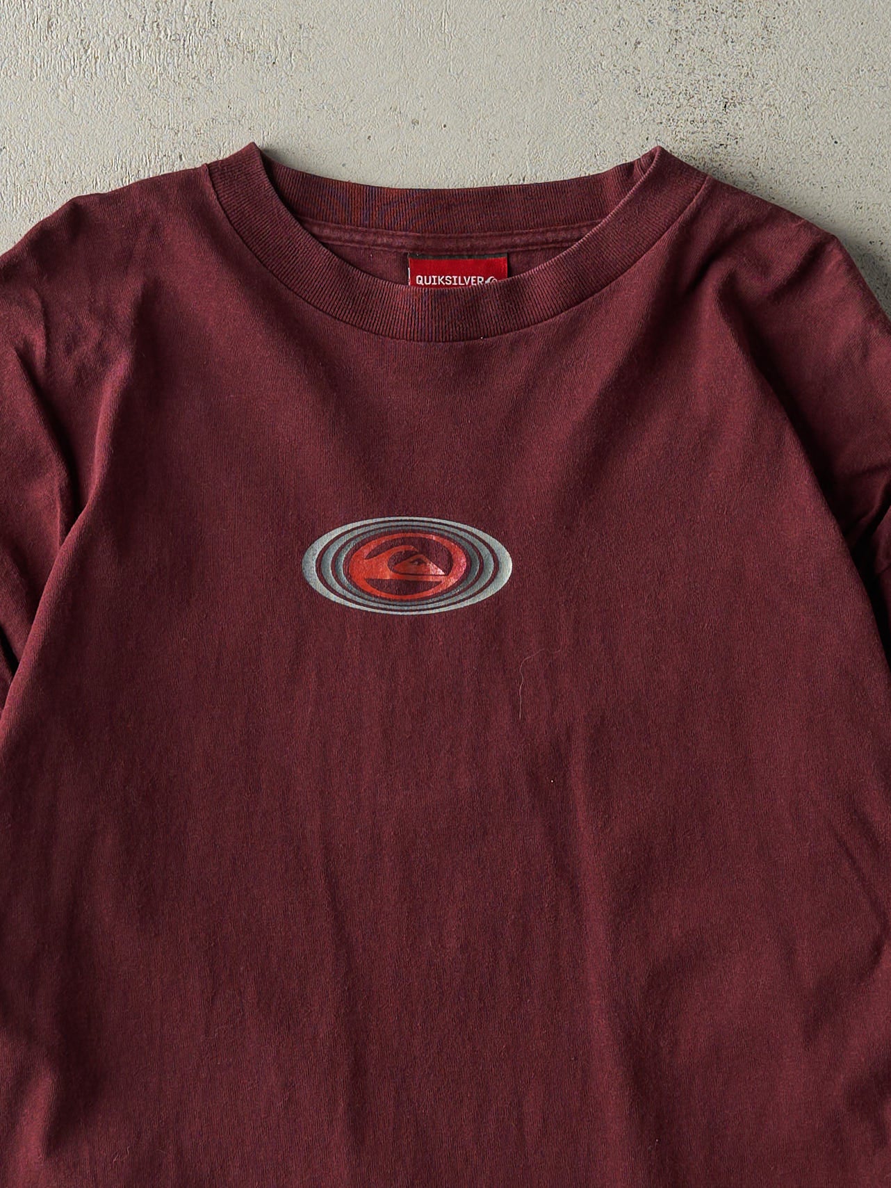 Vintage Y2K Burgundy Quiksilver Long Sleeve (L)