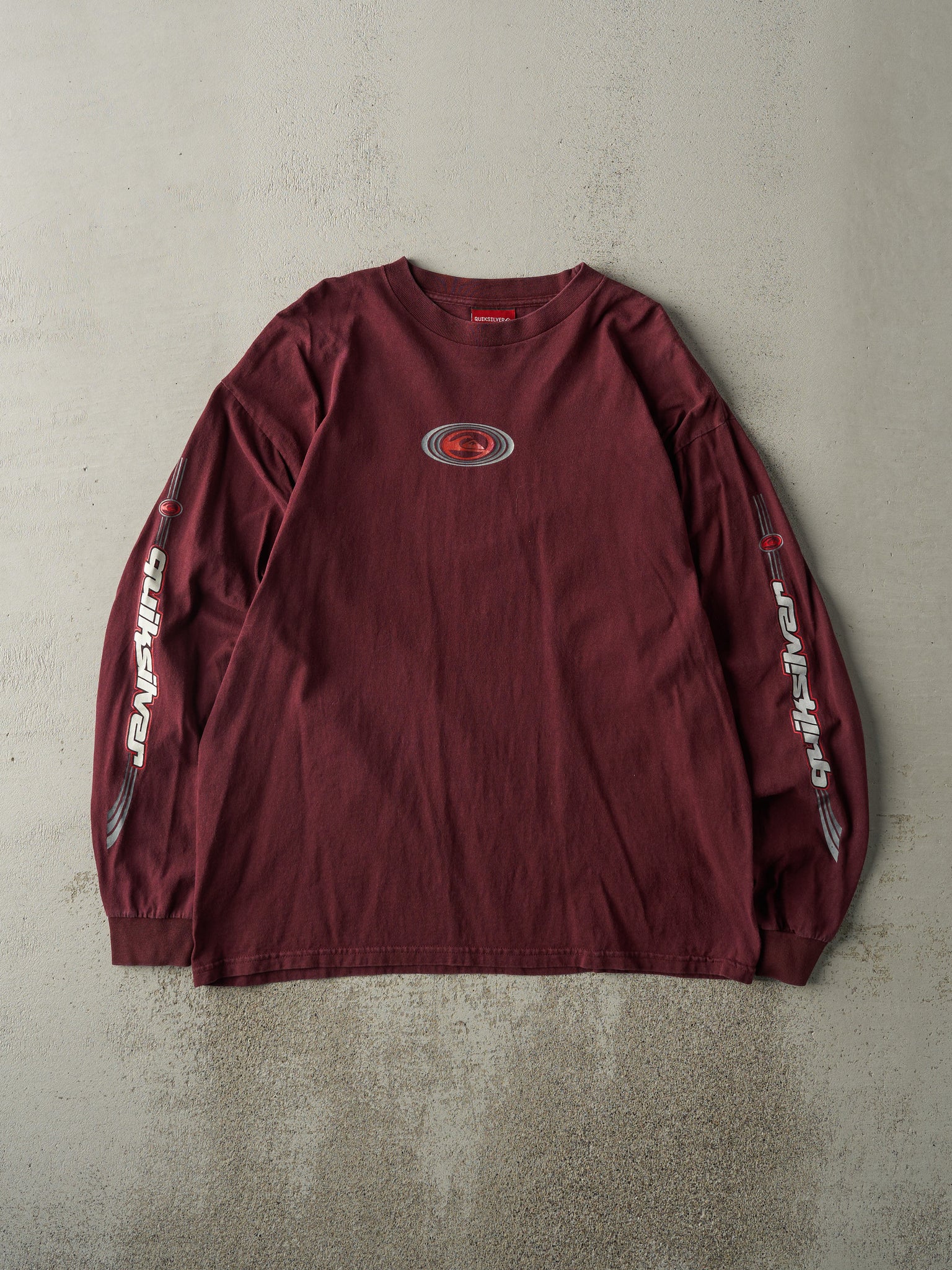 Vintage Y2K Burgundy Quiksilver Long Sleeve (L)