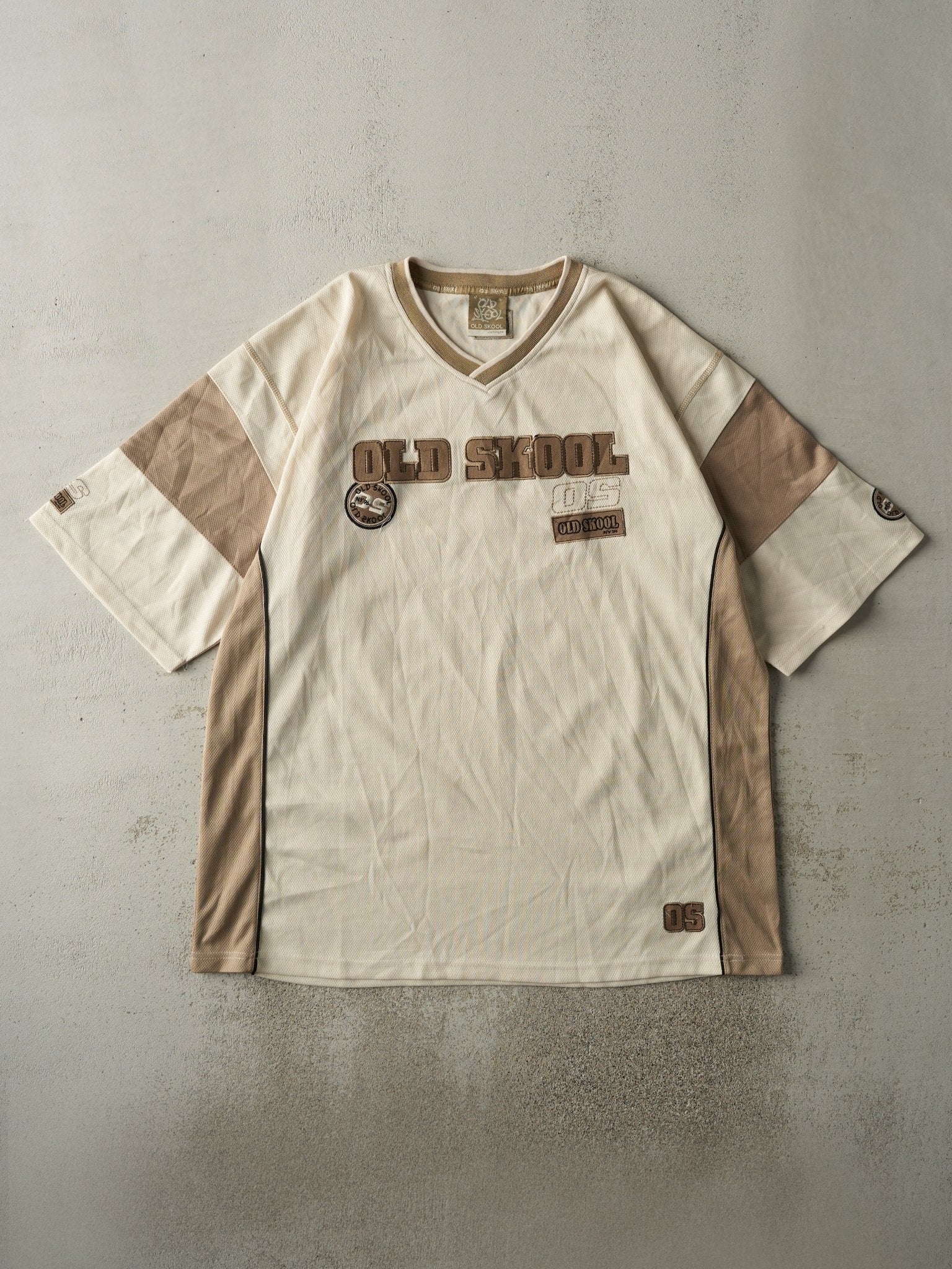 Vintage Y2K Beige Old Skool Jersey (XXL)