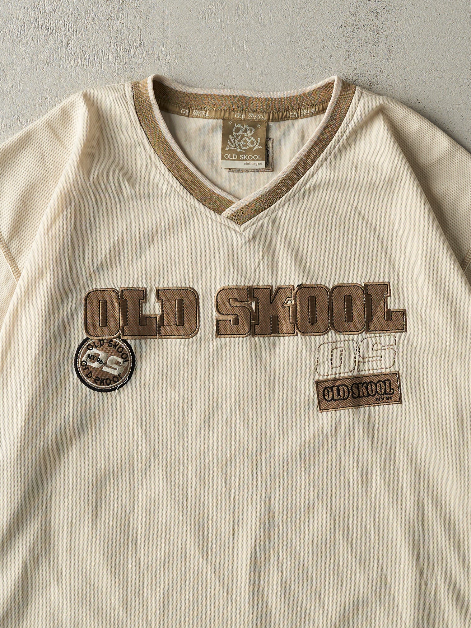 Vintage Y2K Beige Old Skool Jersey (XXL)