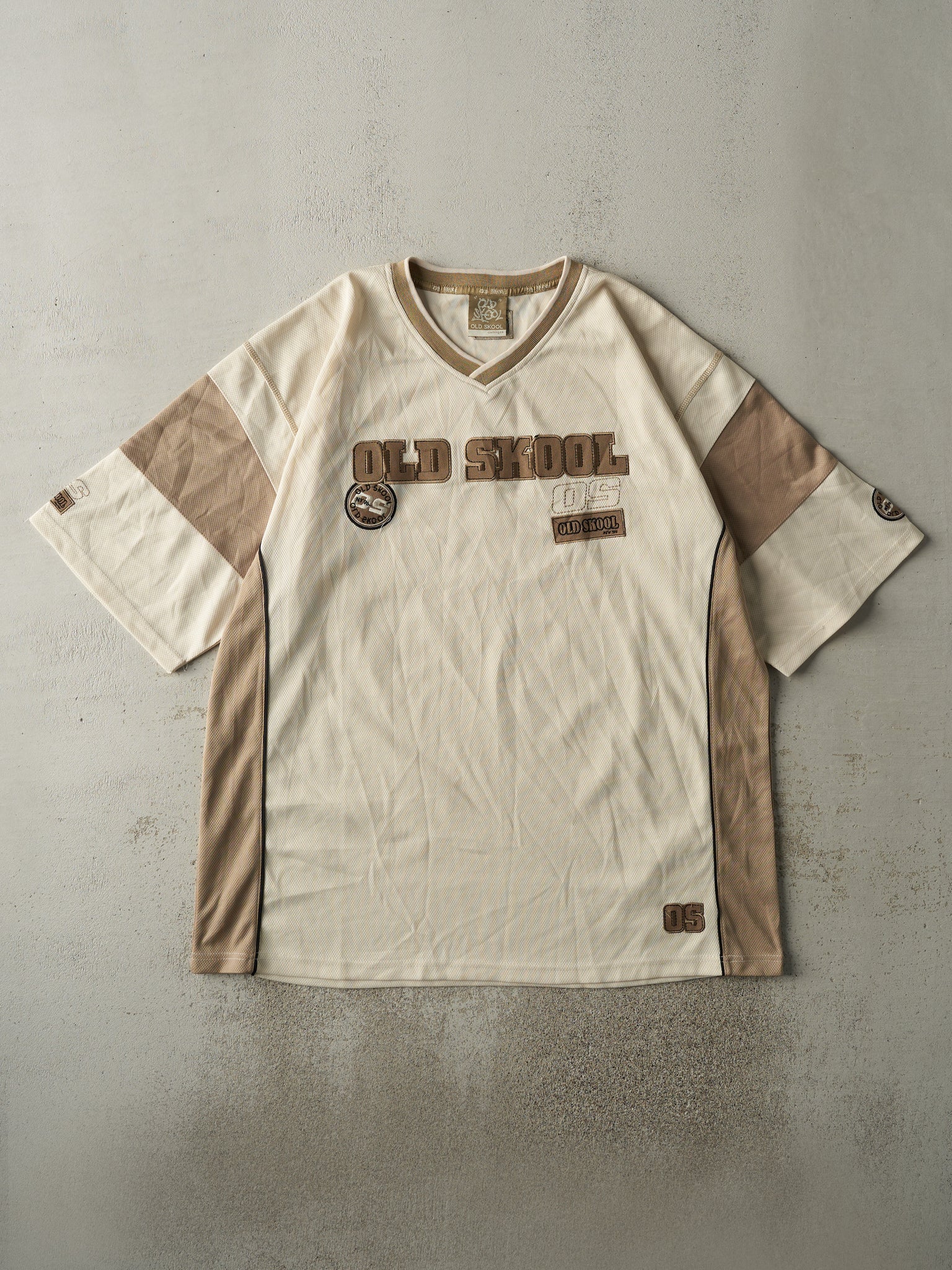 Vintage Y2K Beige Old Skool Jersey (XXL)