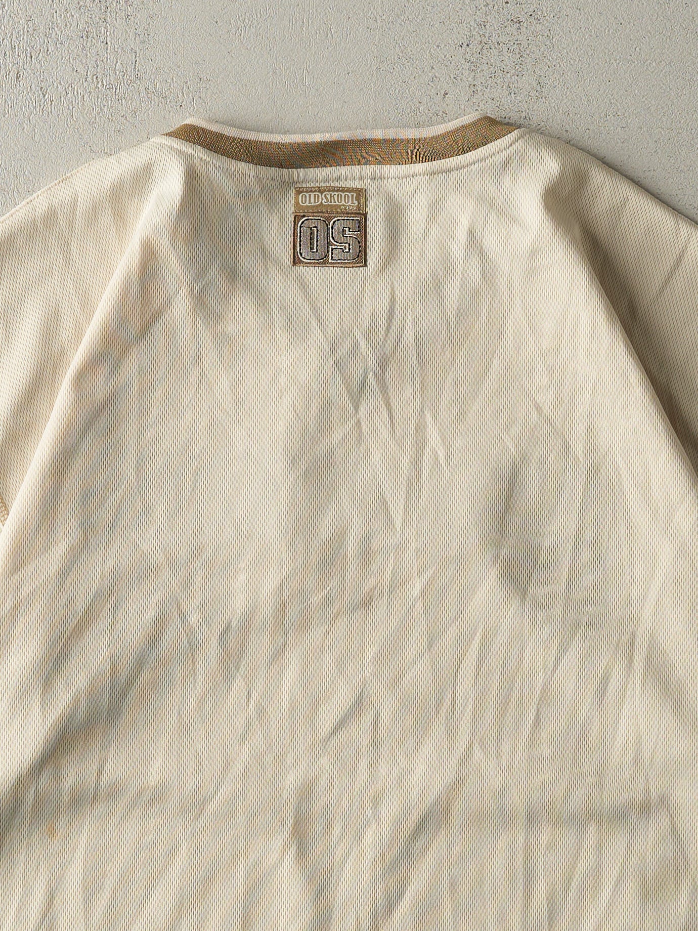 Vintage Y2K Beige Old Skool Jersey (XXL)