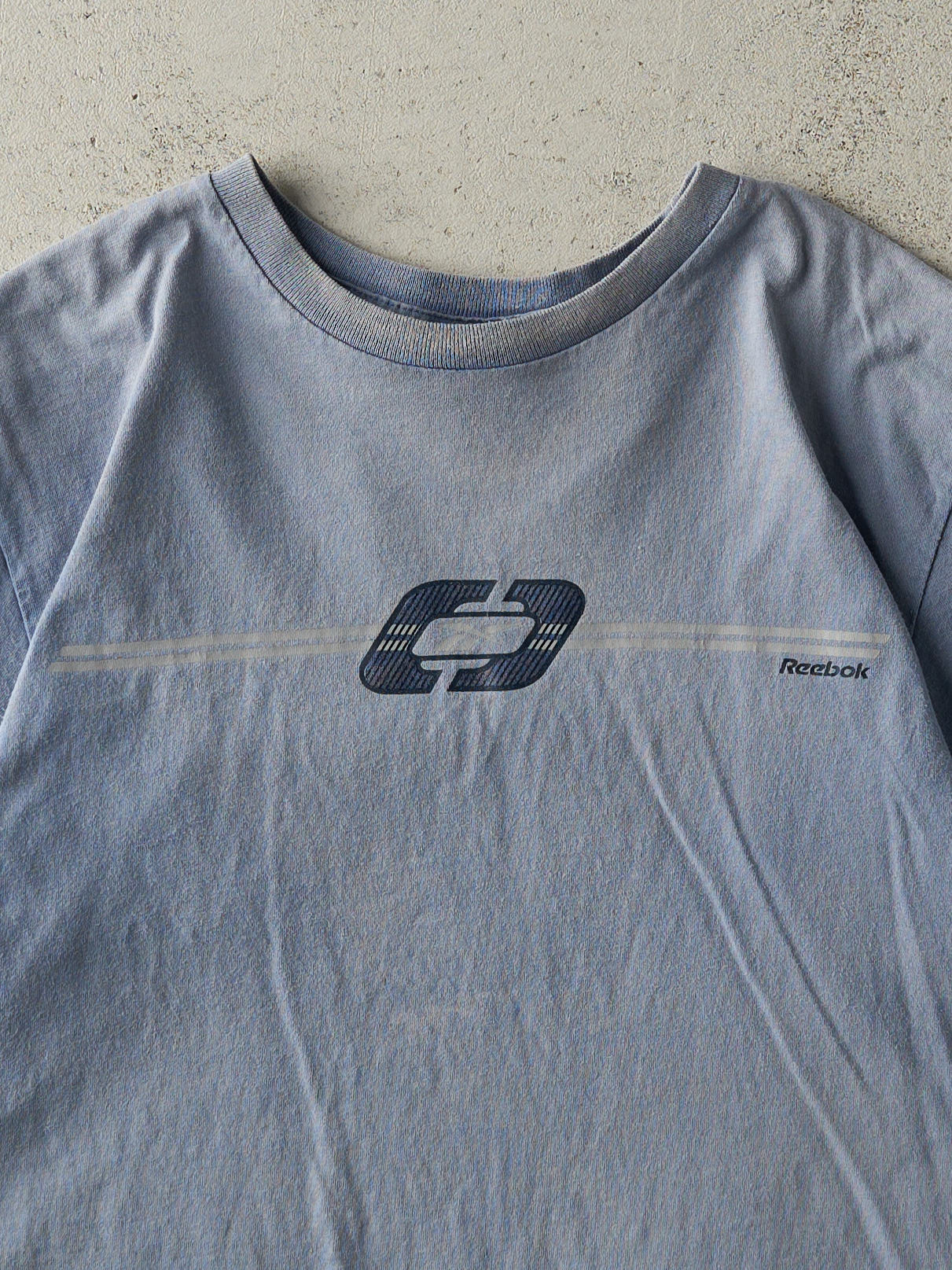 Vintage Y2K Sun Faded Blue Reebok Tee (M)