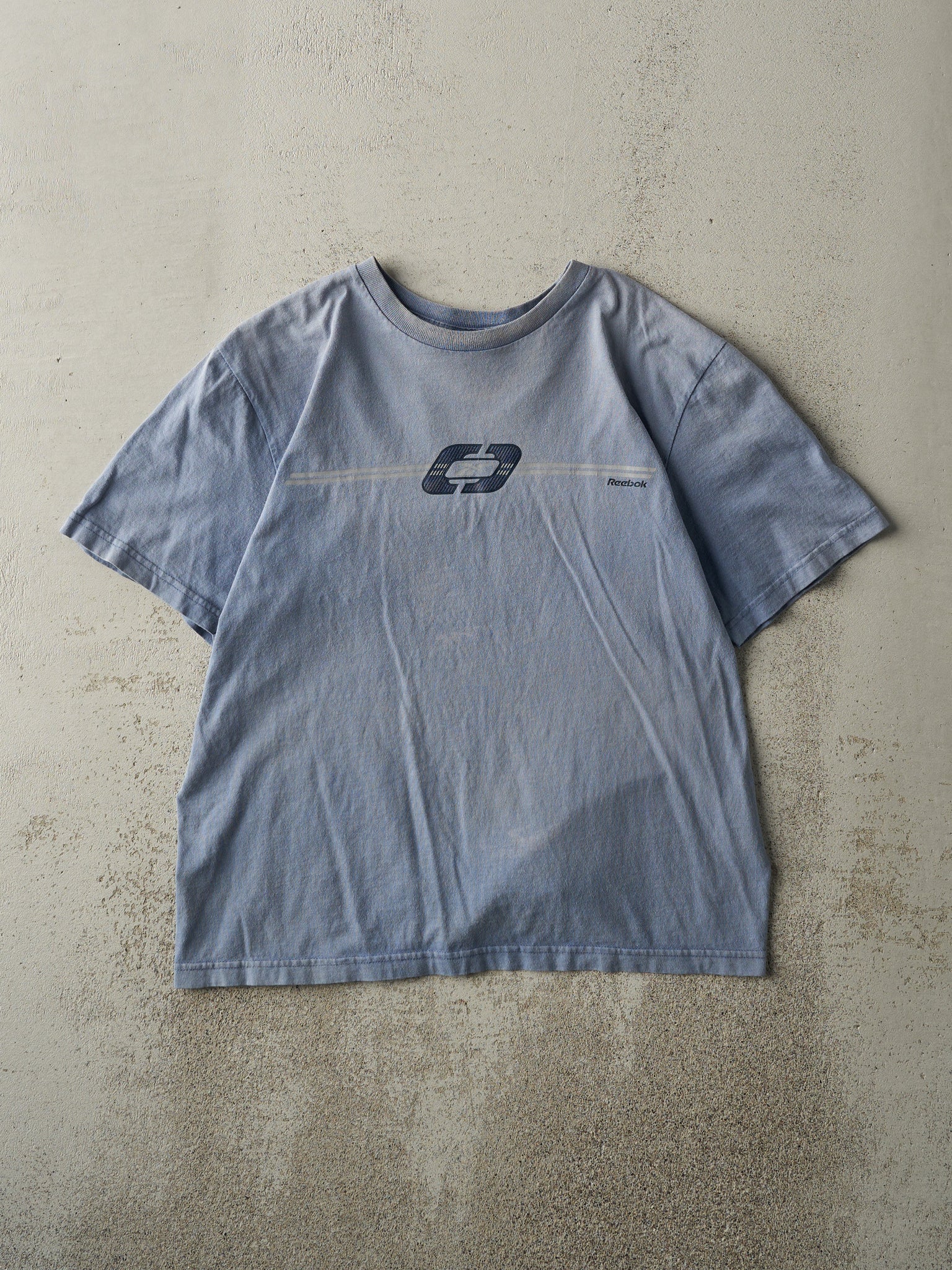 Vintage Y2K Sun Faded Blue Reebok Tee (M)